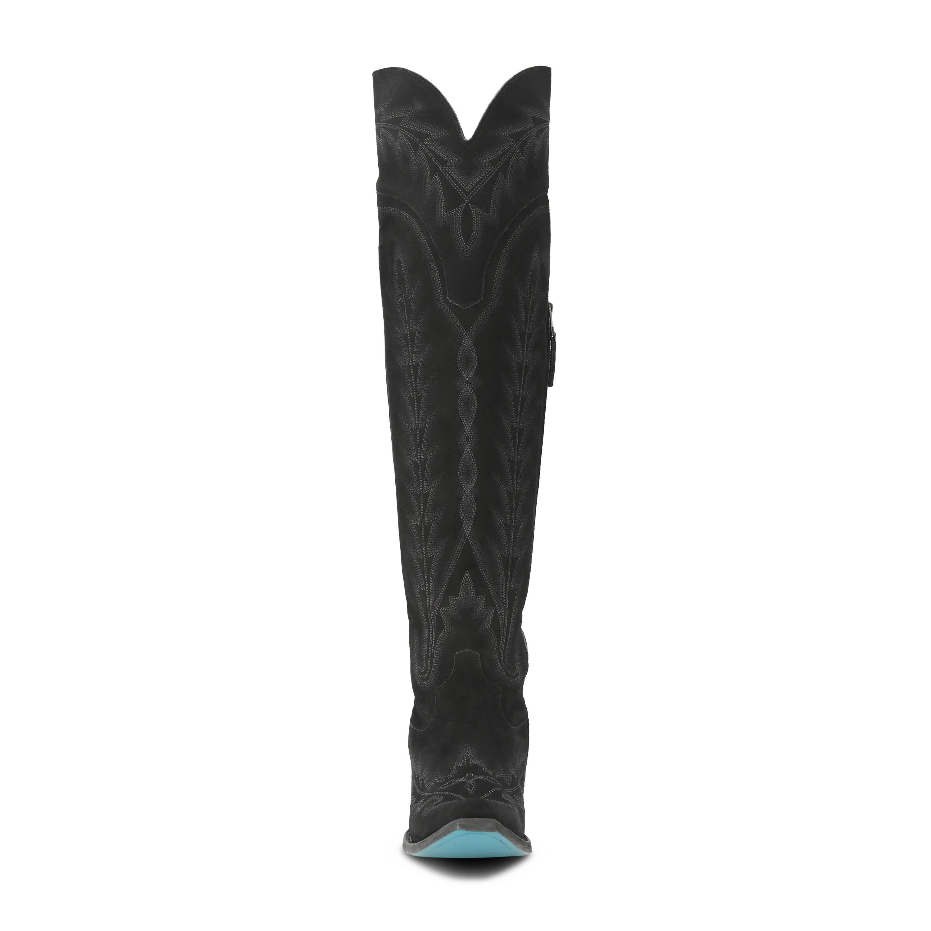 Lexington OTK Corset - Soft Black Suede Ladies Boot Western Fashion by Lane