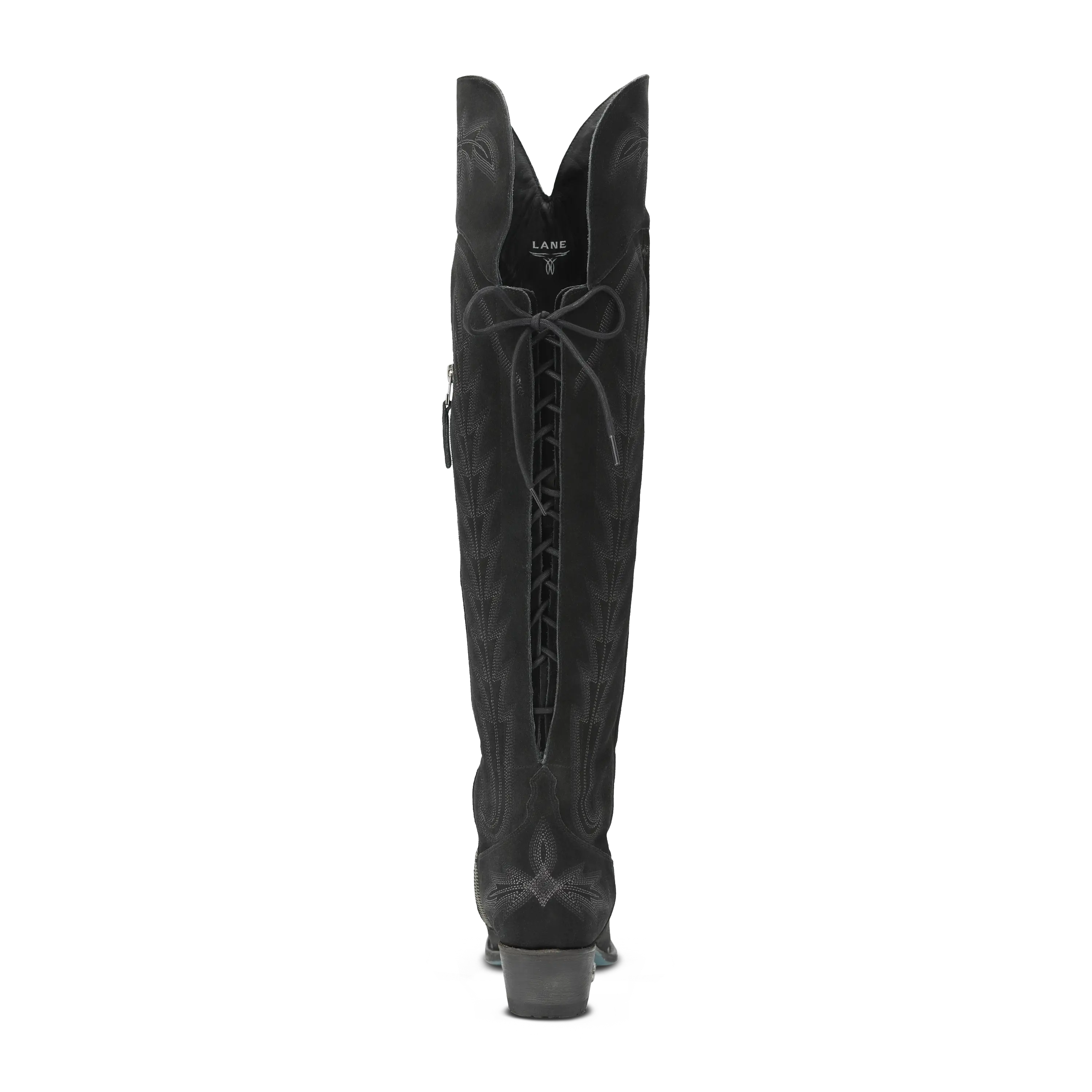 Lexington OTK Corset - Soft Black Suede Ladies Boot Western Fashion by Lane