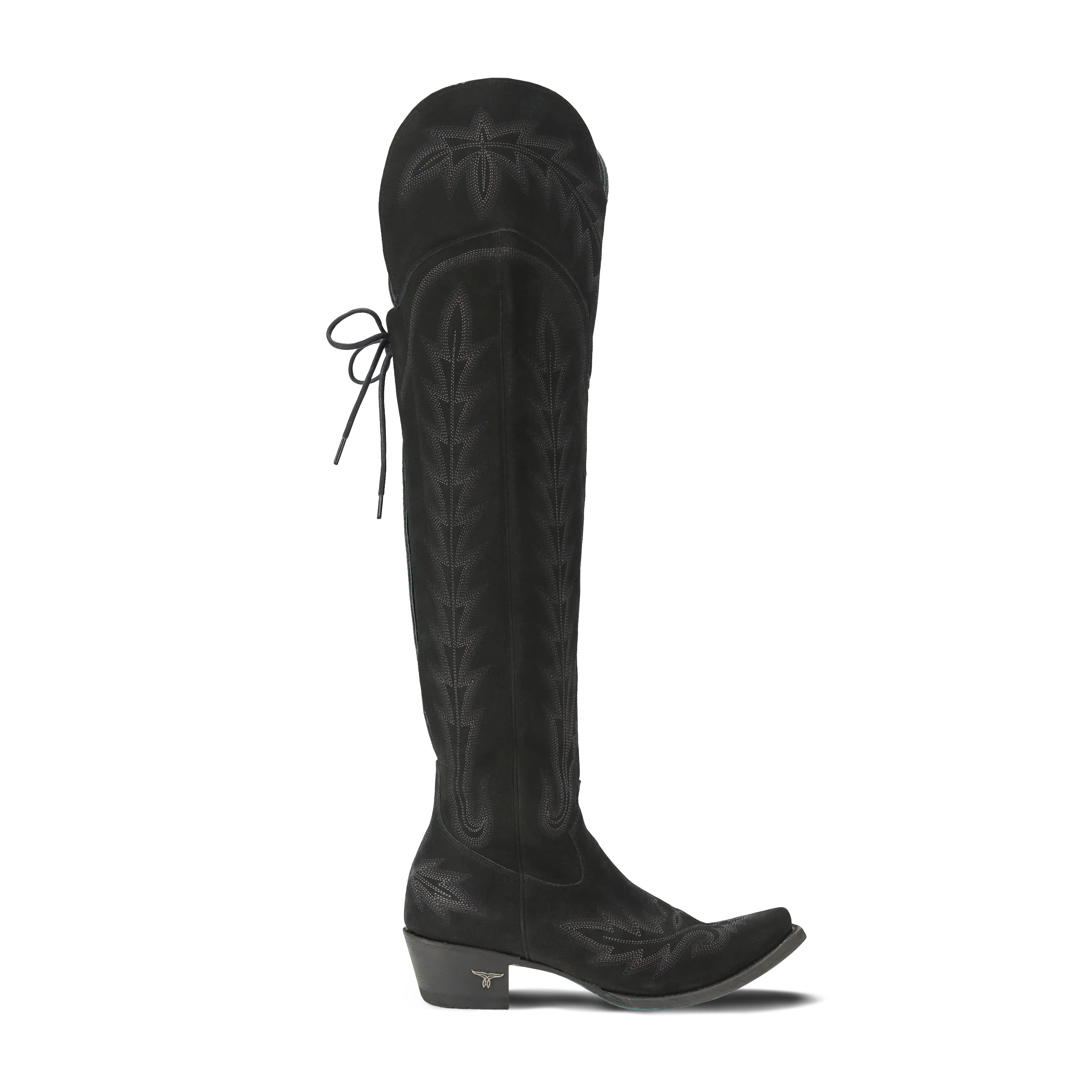 Lexington OTK Corset - Soft Black Suede Ladies Boot Western Fashion by Lane