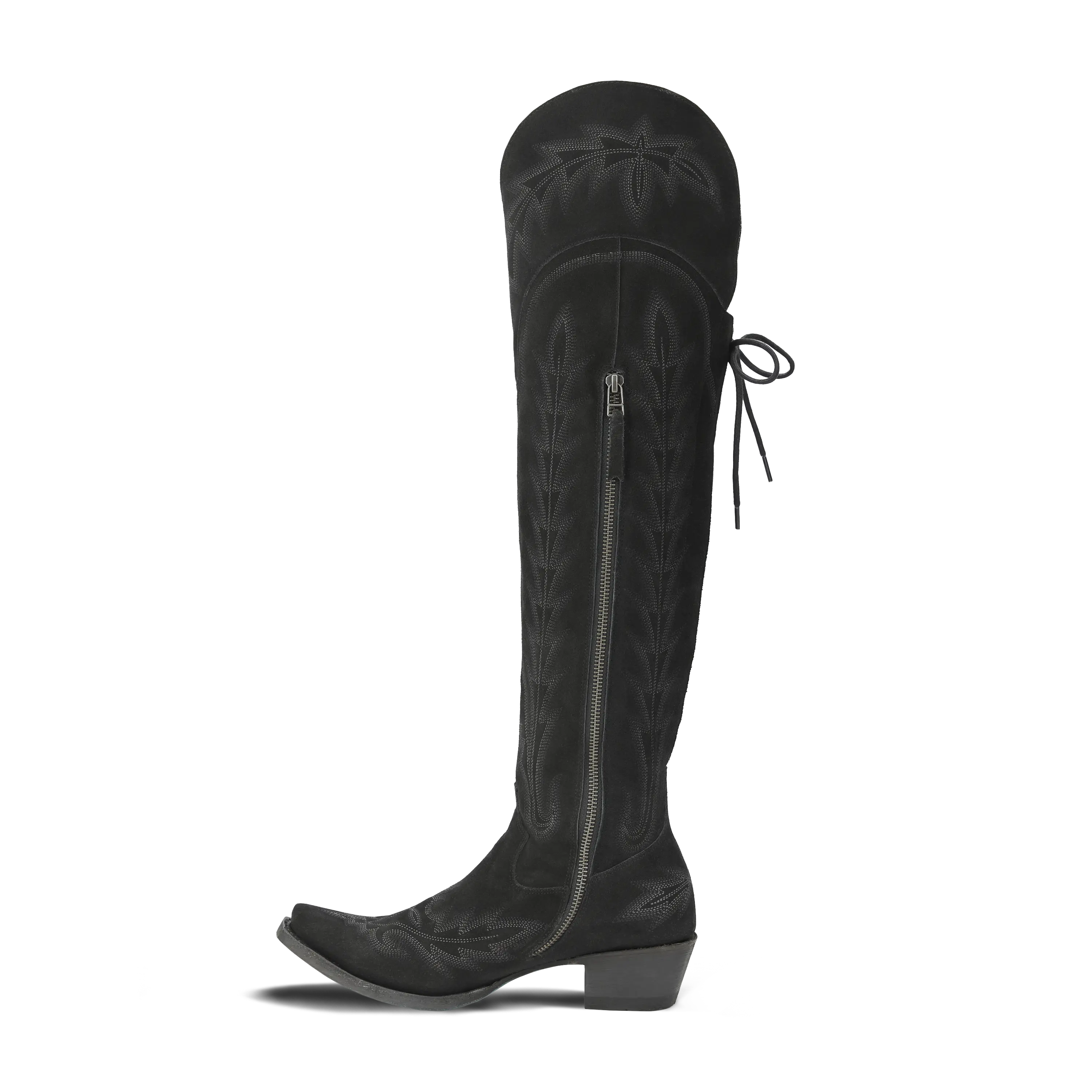 Lexington OTK Corset - Soft Black Suede Ladies Boot Western Fashion by Lane