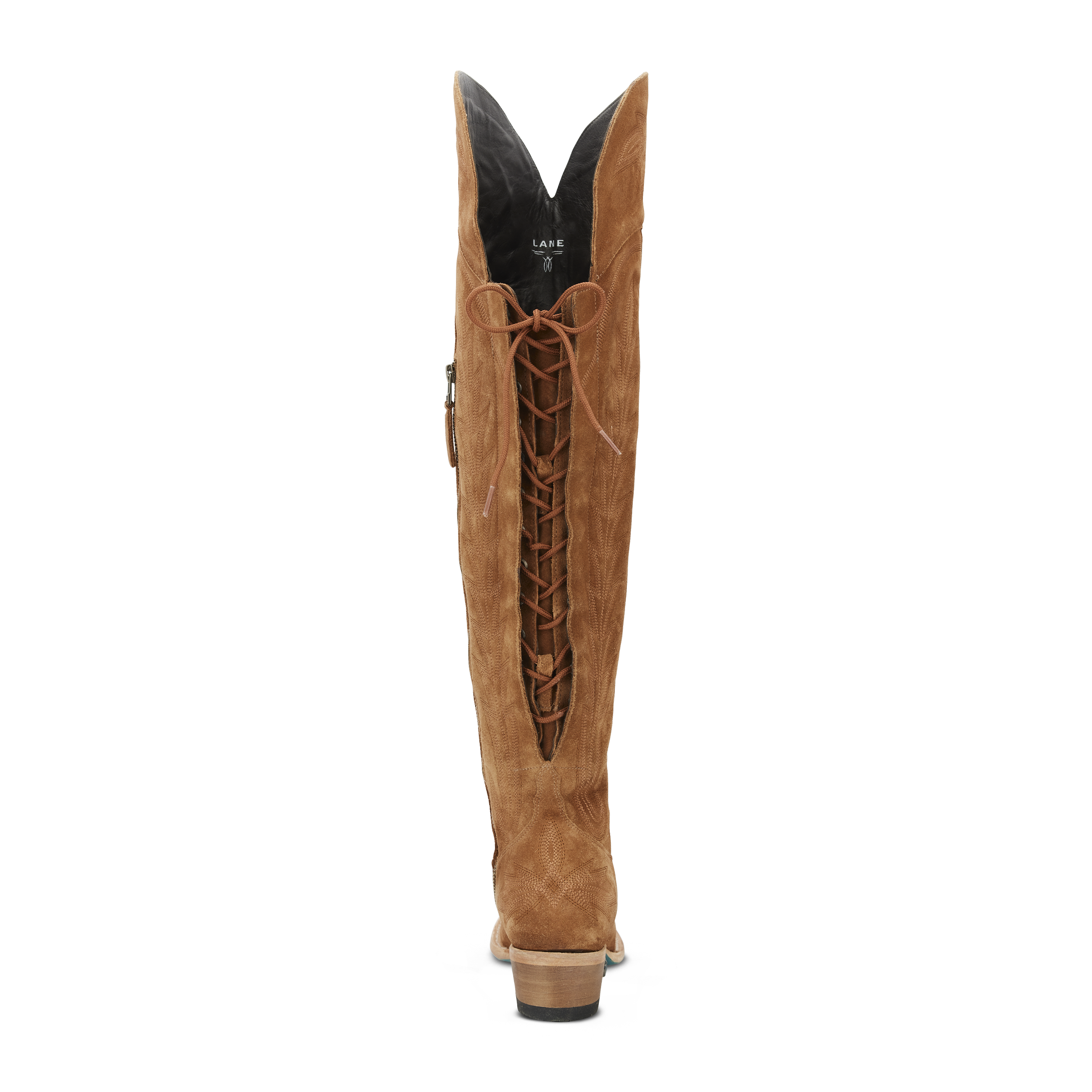 Lexington OTK Corset - Toffee Roughout Ladies Boot Western Fashion by Lane