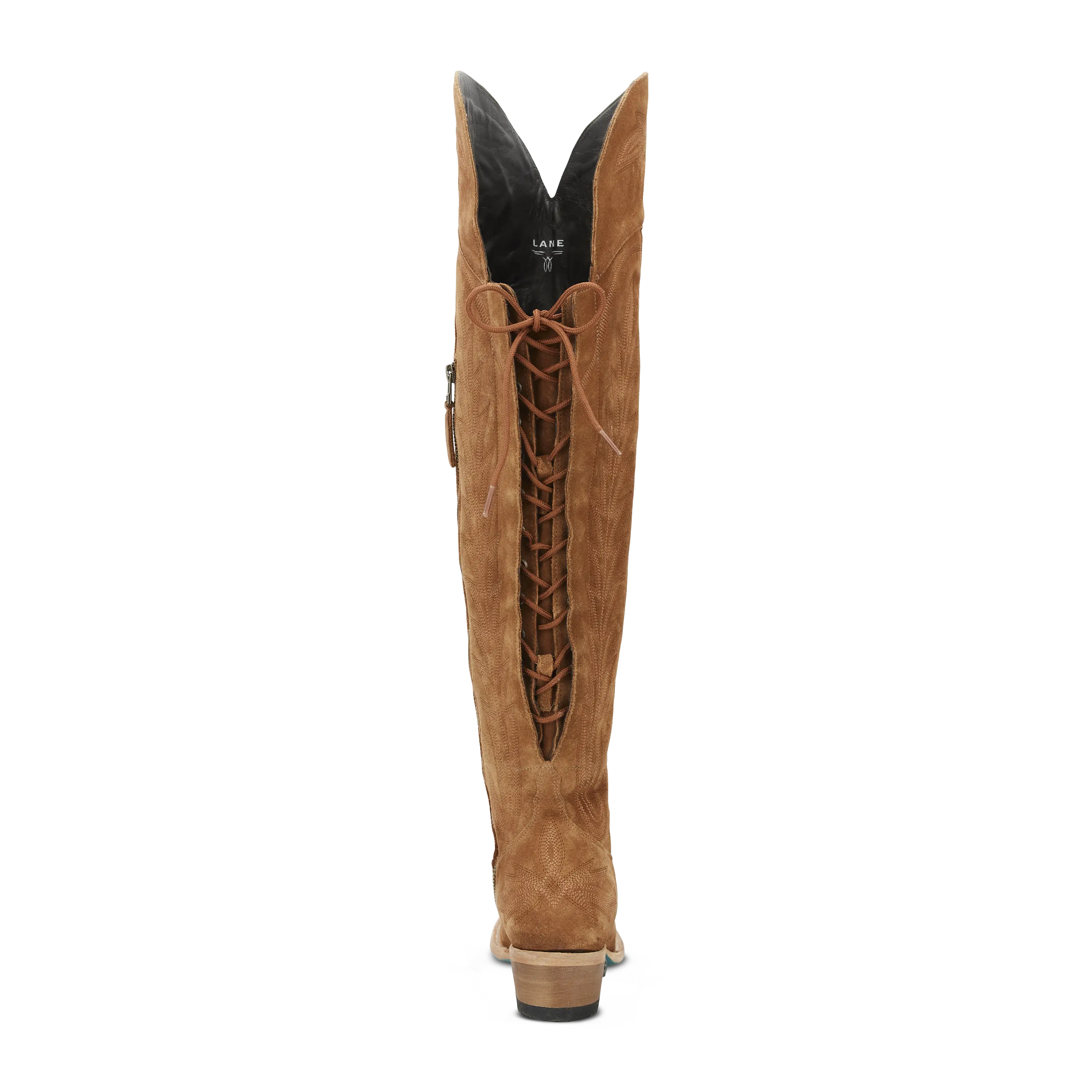 Lexington OTK Corset - Toffee Roughout Ladies Boot Western Fashion by Lane