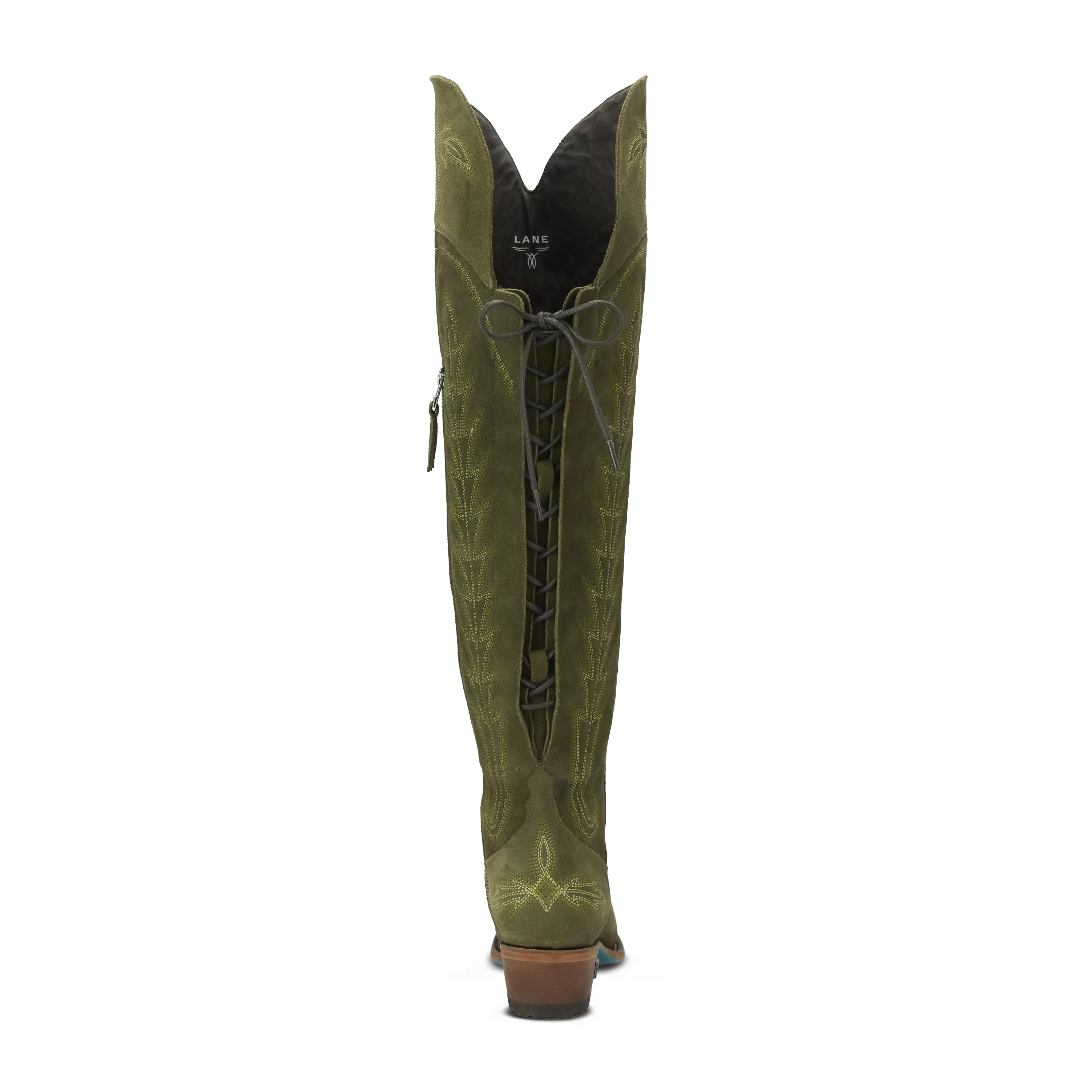 Lexington OTK Corset - Olive Suede Ladies Boot Western Fashion by Lane