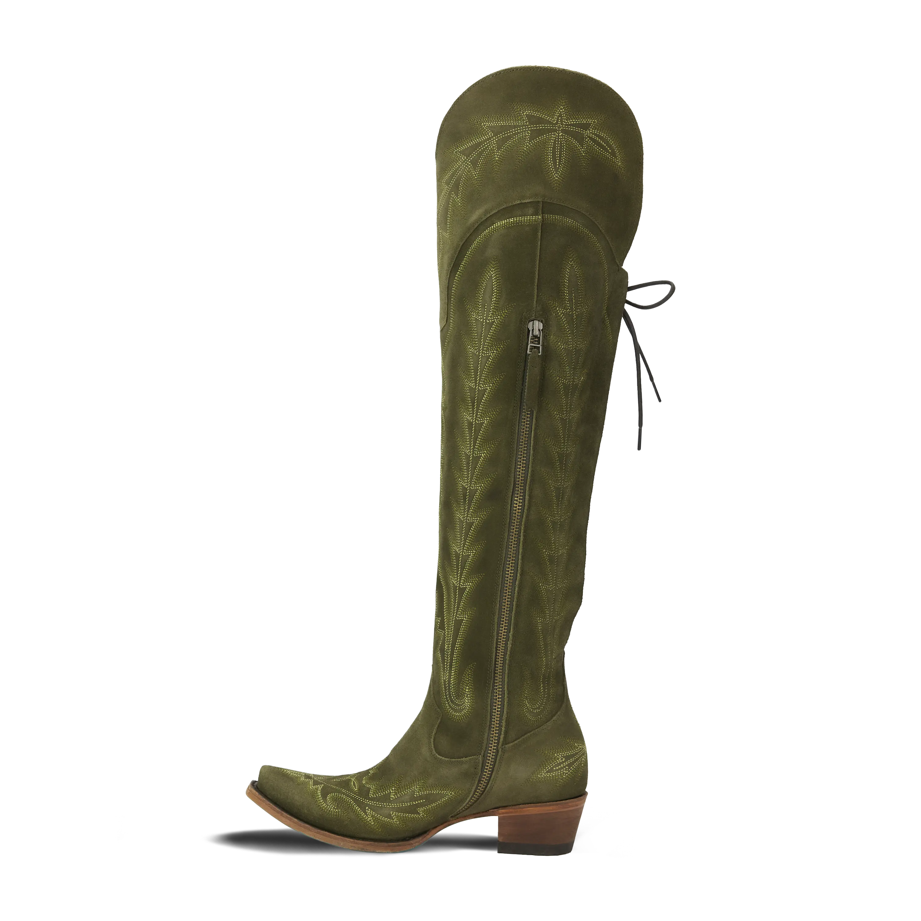 Lexington OTK Corset - Olive Suede Ladies Boot Western Fashion by Lane