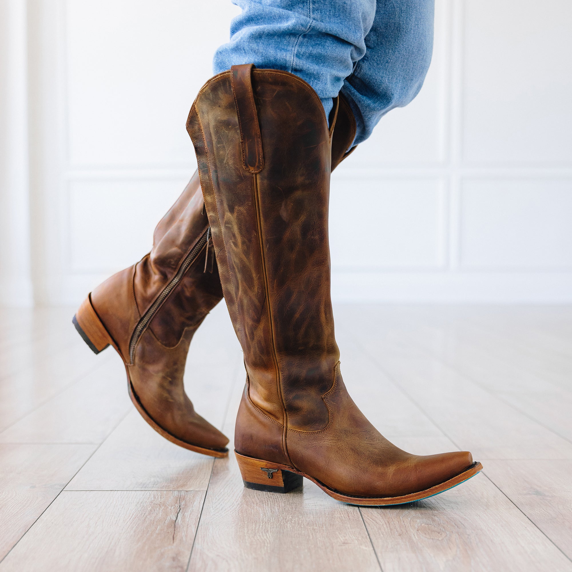 Olivia Jane Knee High Corset - Burnt Caramel Ladies Boot Western Fashion by Lane