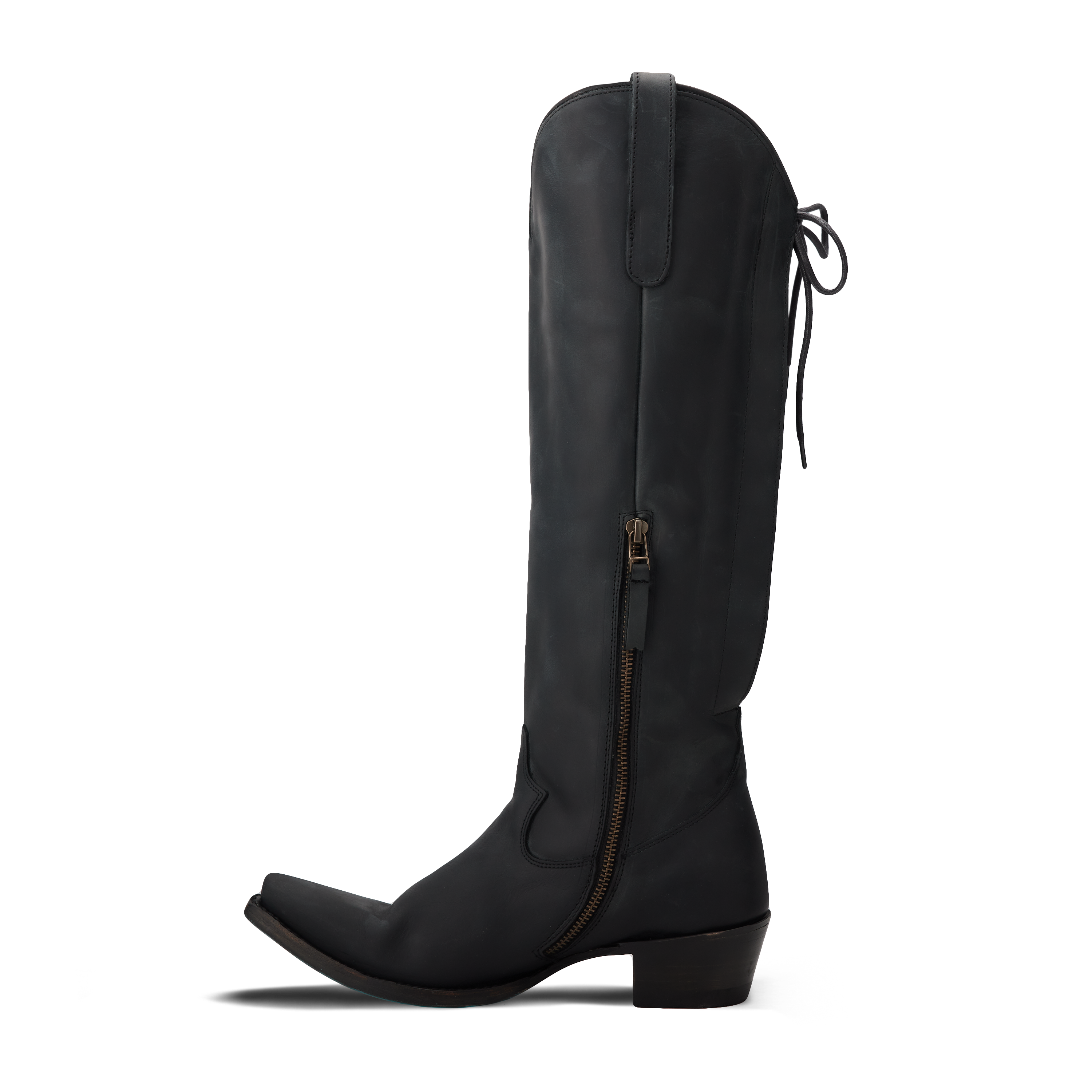 Olivia Jane Knee High Corset - Matte Black Ladies Boot Western Fashion by Lane