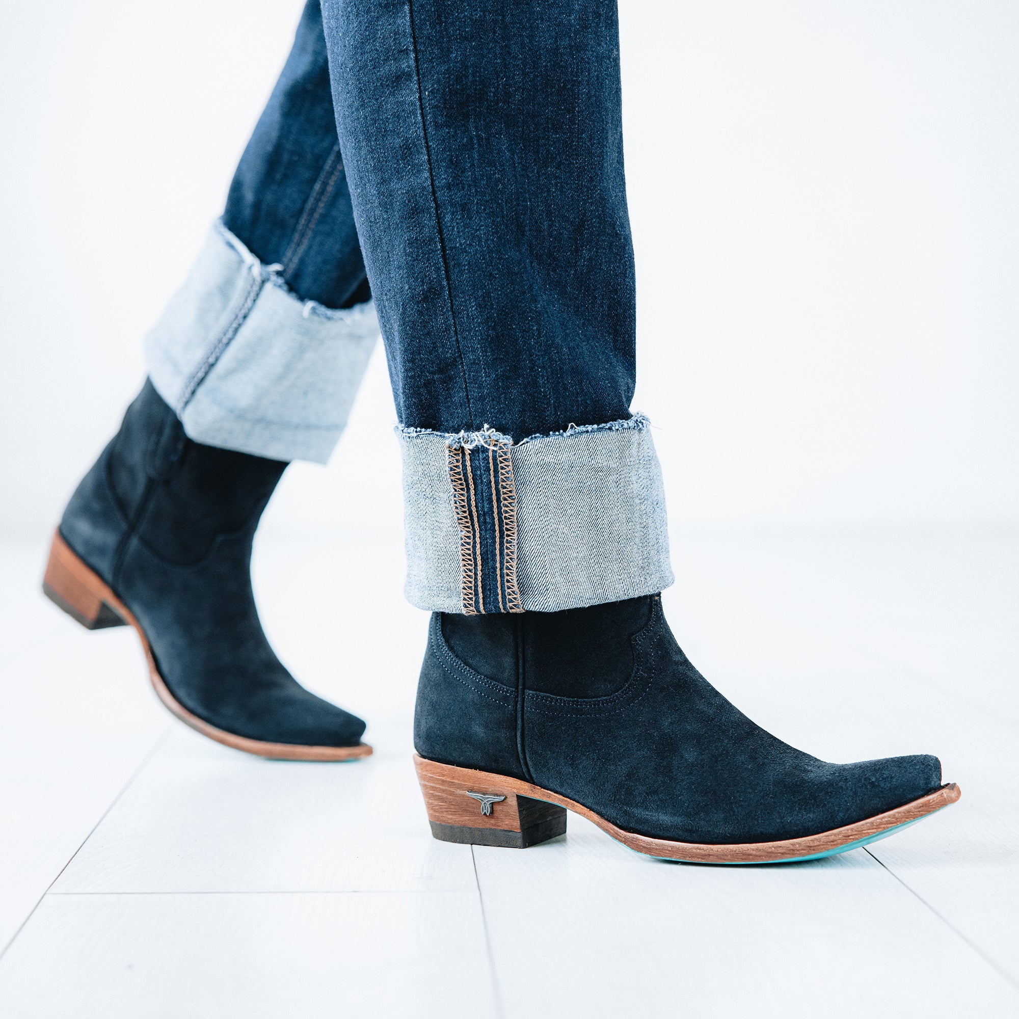 Emma Jane Bootie - Navy Suede Ladies Bootie Western Fashion by Lane