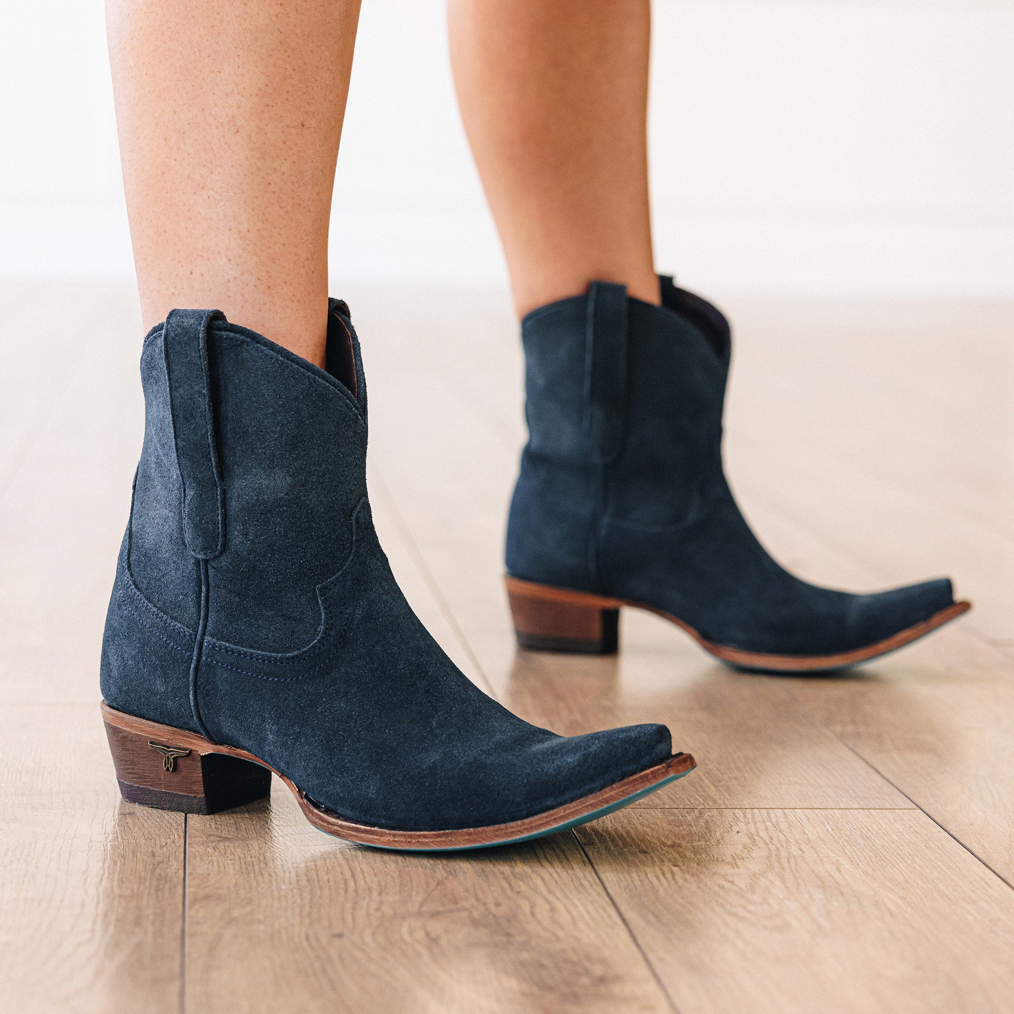 Emma Jane Bootie - Navy Suede Ladies Bootie Western Fashion by Lane