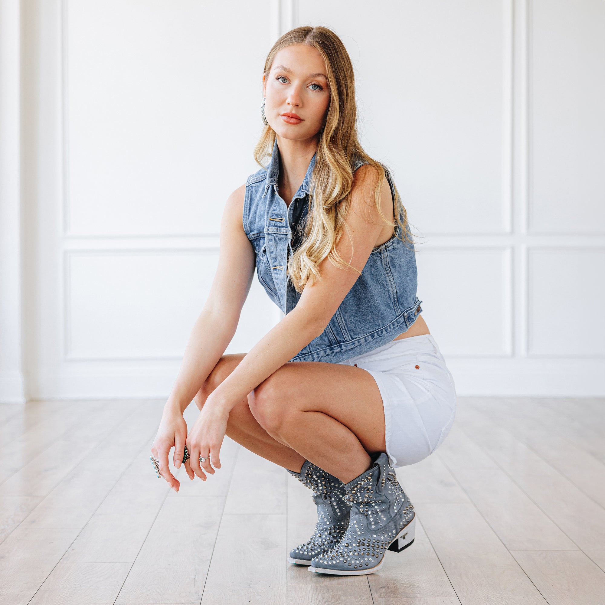 Dolly Bootie - Washed Denim Ladies Bootie Western Fashion by Lane