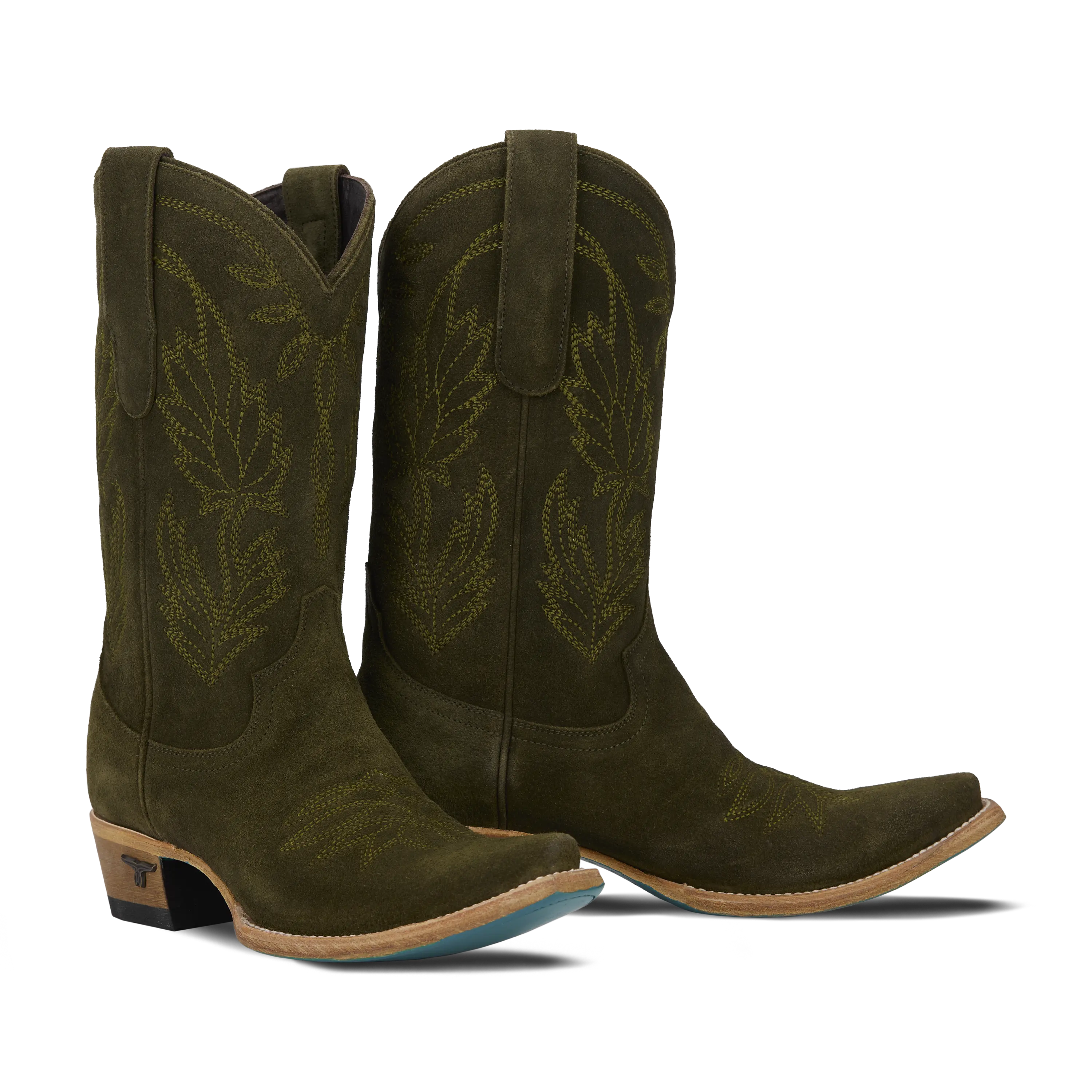 Sandaga Midi - Olive Suede Ladies Boot Olive Suede Western Fashion by Lane