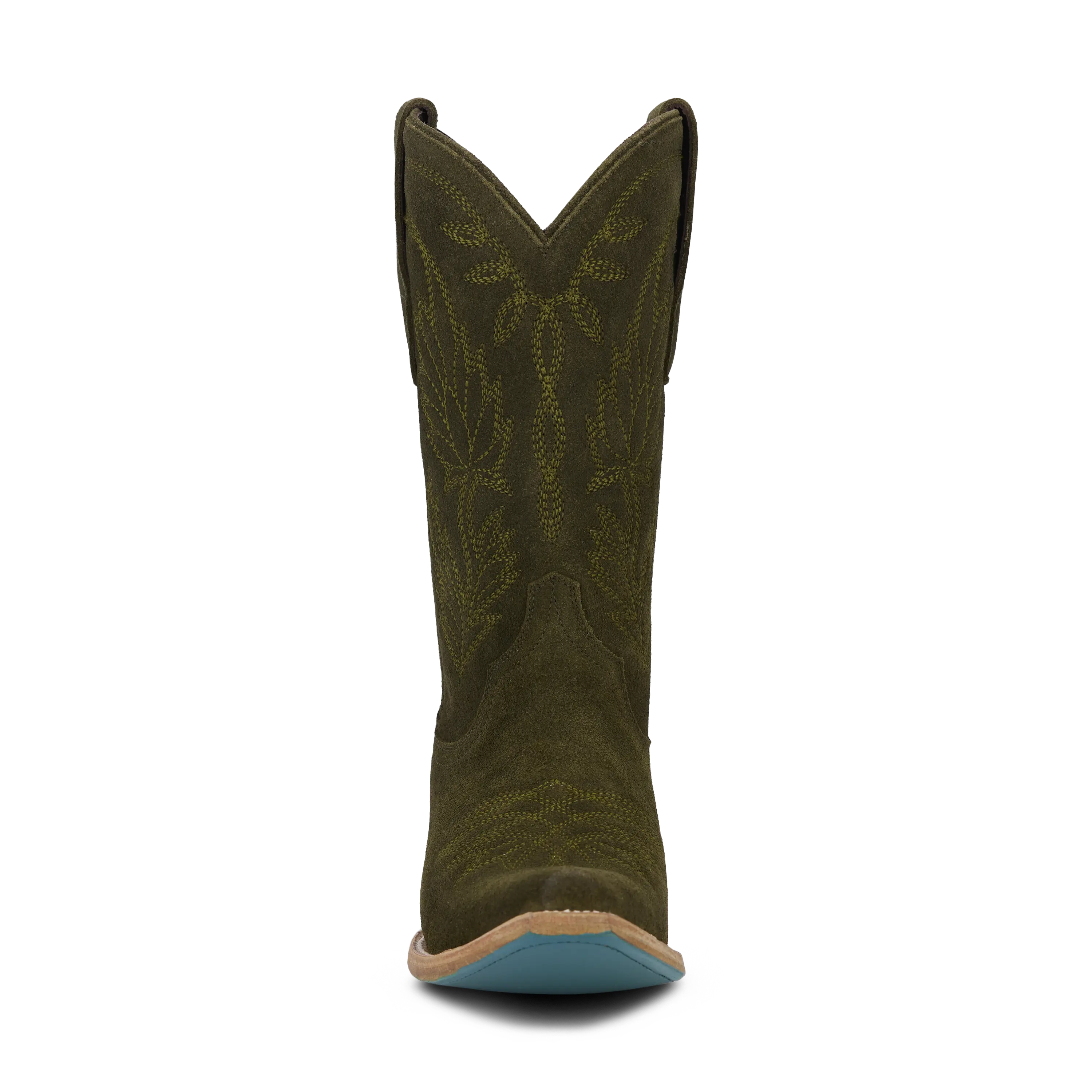 Sandaga Midi - Olive Suede Ladies Boot Western Fashion by Lane