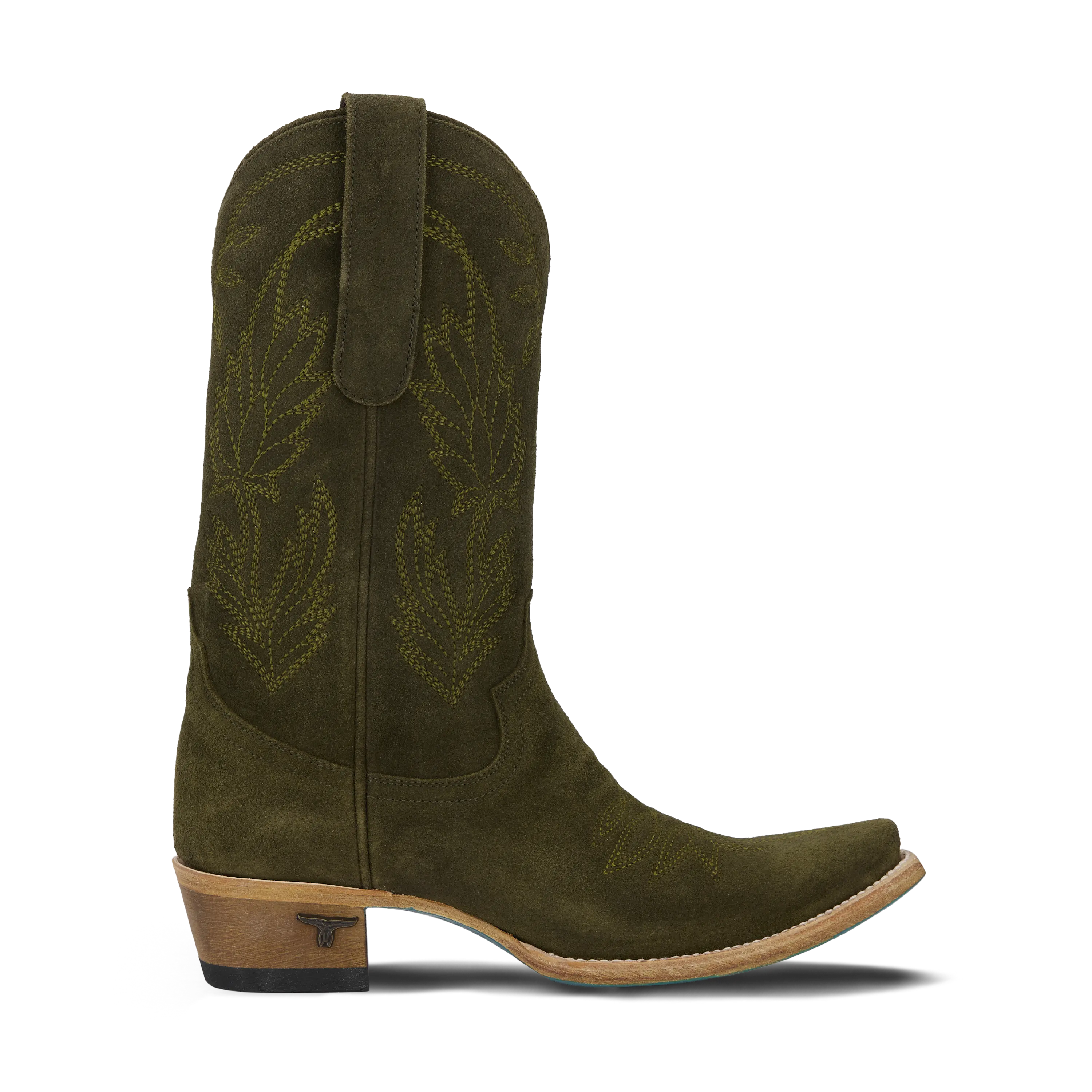 Sandaga Midi - Olive Suede Ladies Boot Western Fashion by Lane