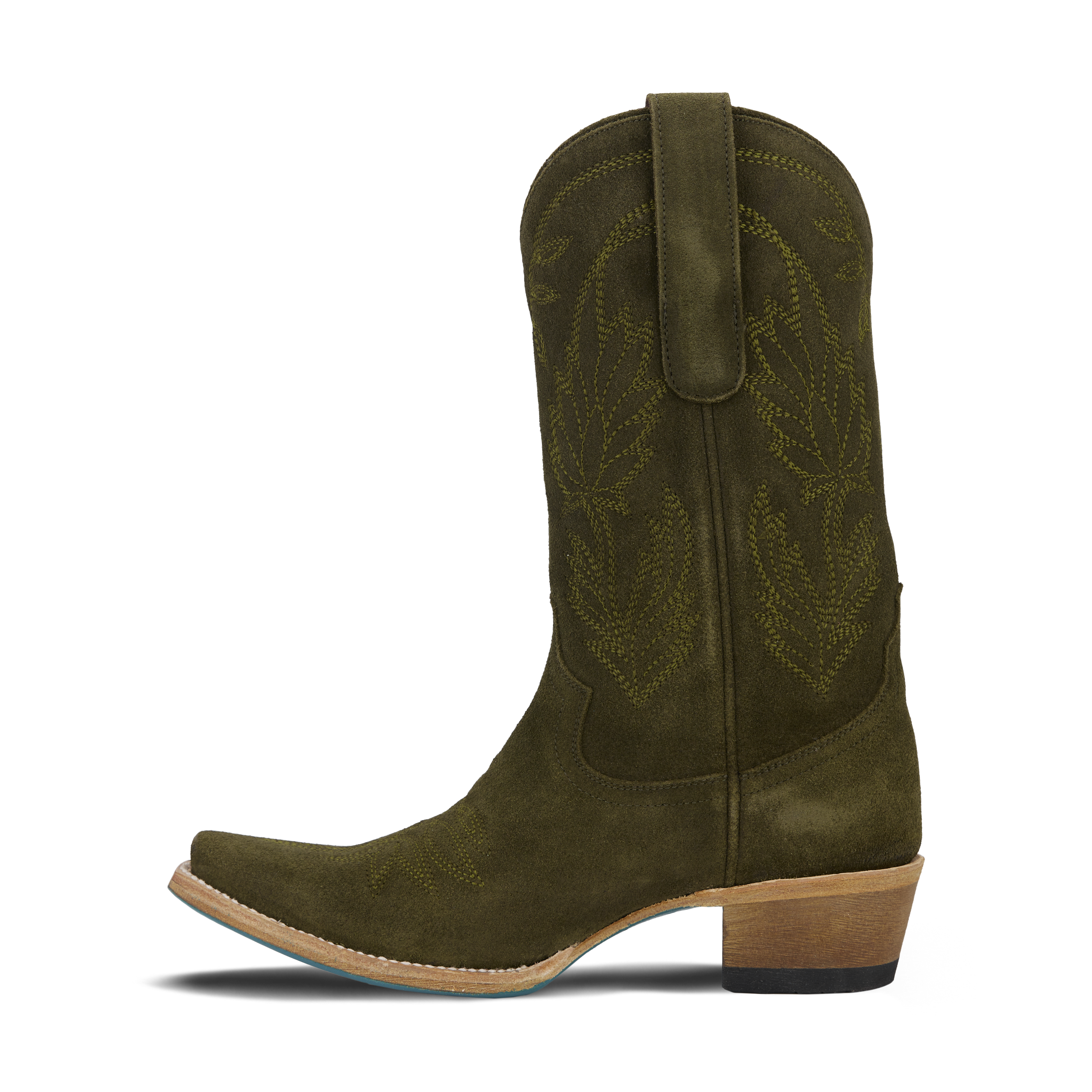 Sandaga Midi - Olive Suede Ladies Boot Western Fashion by Lane