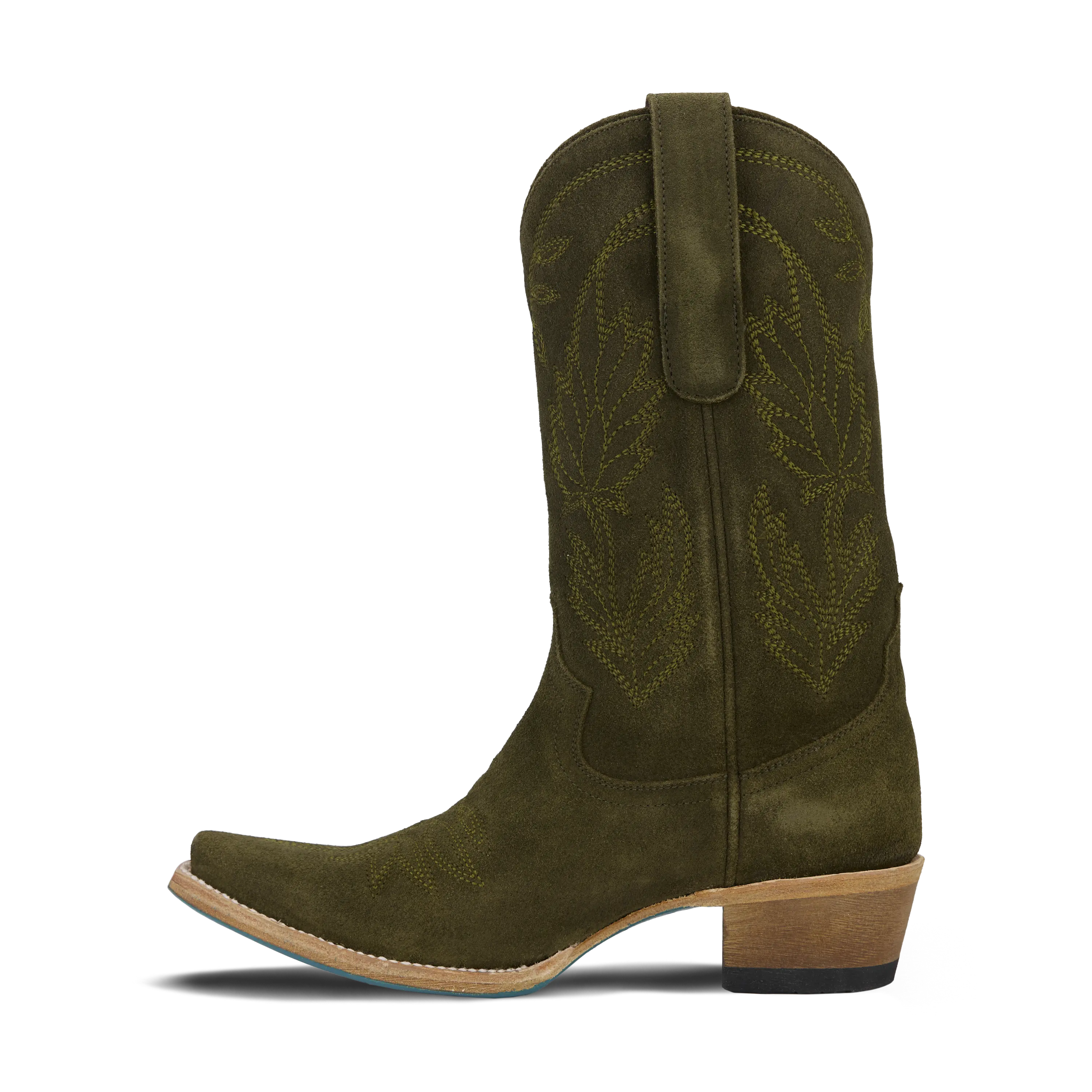 Sandaga Midi - Olive Suede Ladies Boot Western Fashion by Lane
