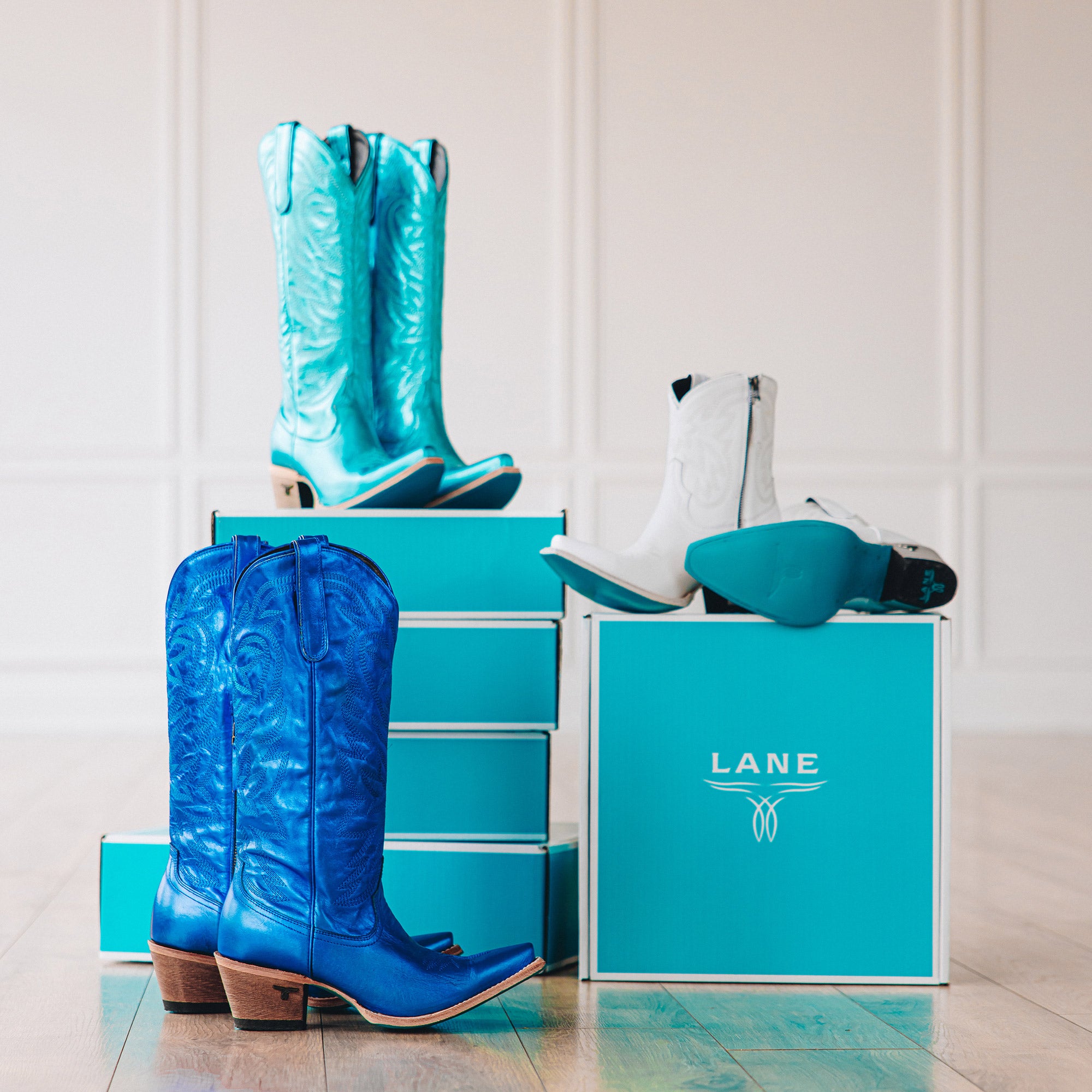 Smokeshow Boots and Booties by Lane Boots with Blue Boxes