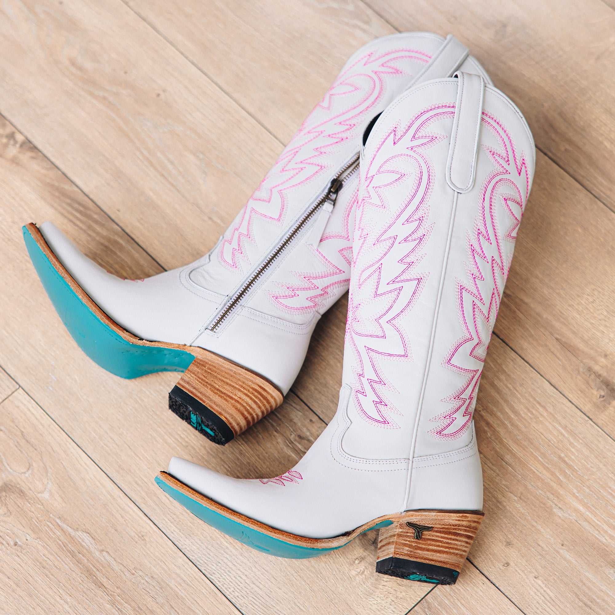 Smokeshow Boot - Matte White and Neon Pink Ladies Boot Western Fashion by Lane