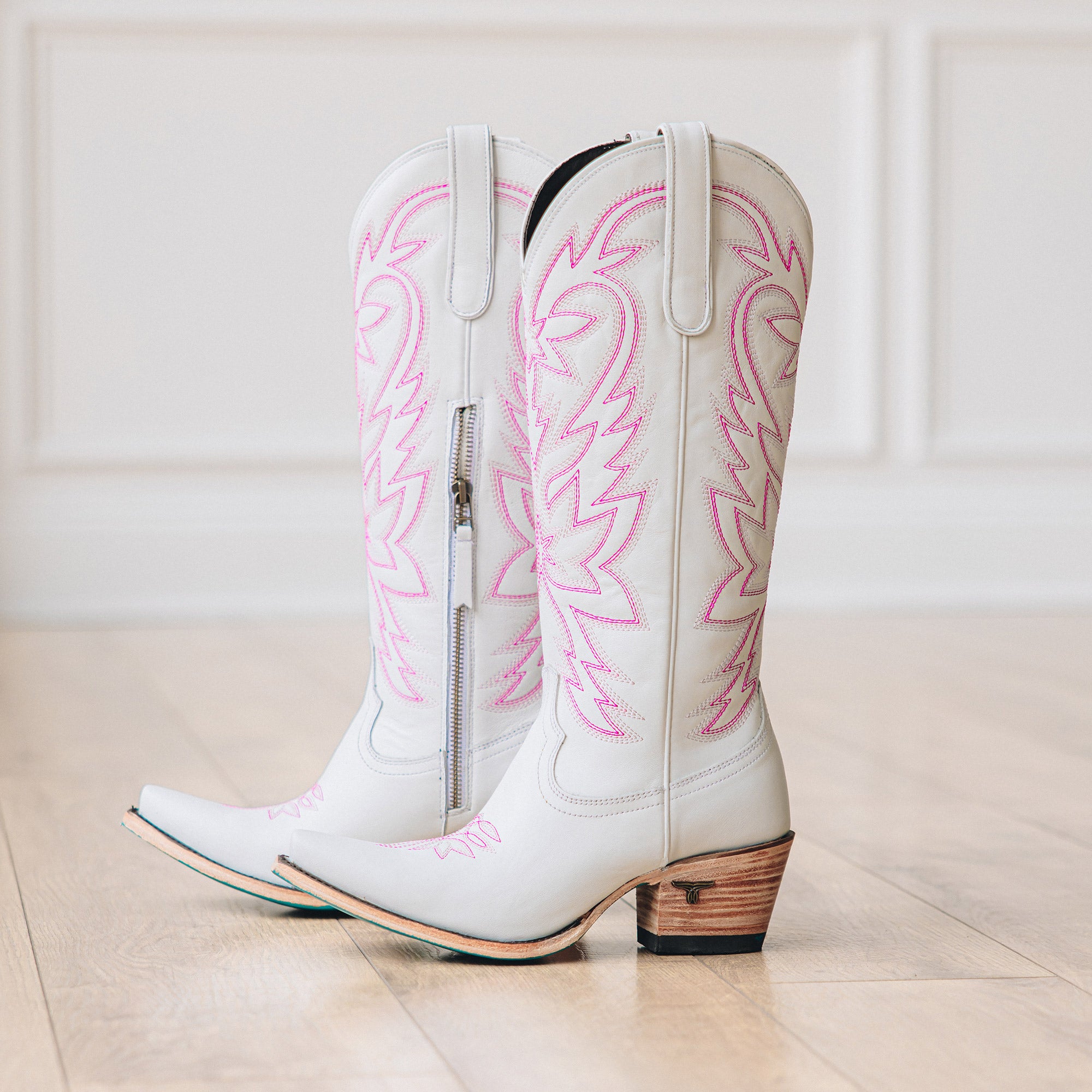Smokeshow Boot - Matte White and Neon Pink Ladies Boot Western Fashion by Lane