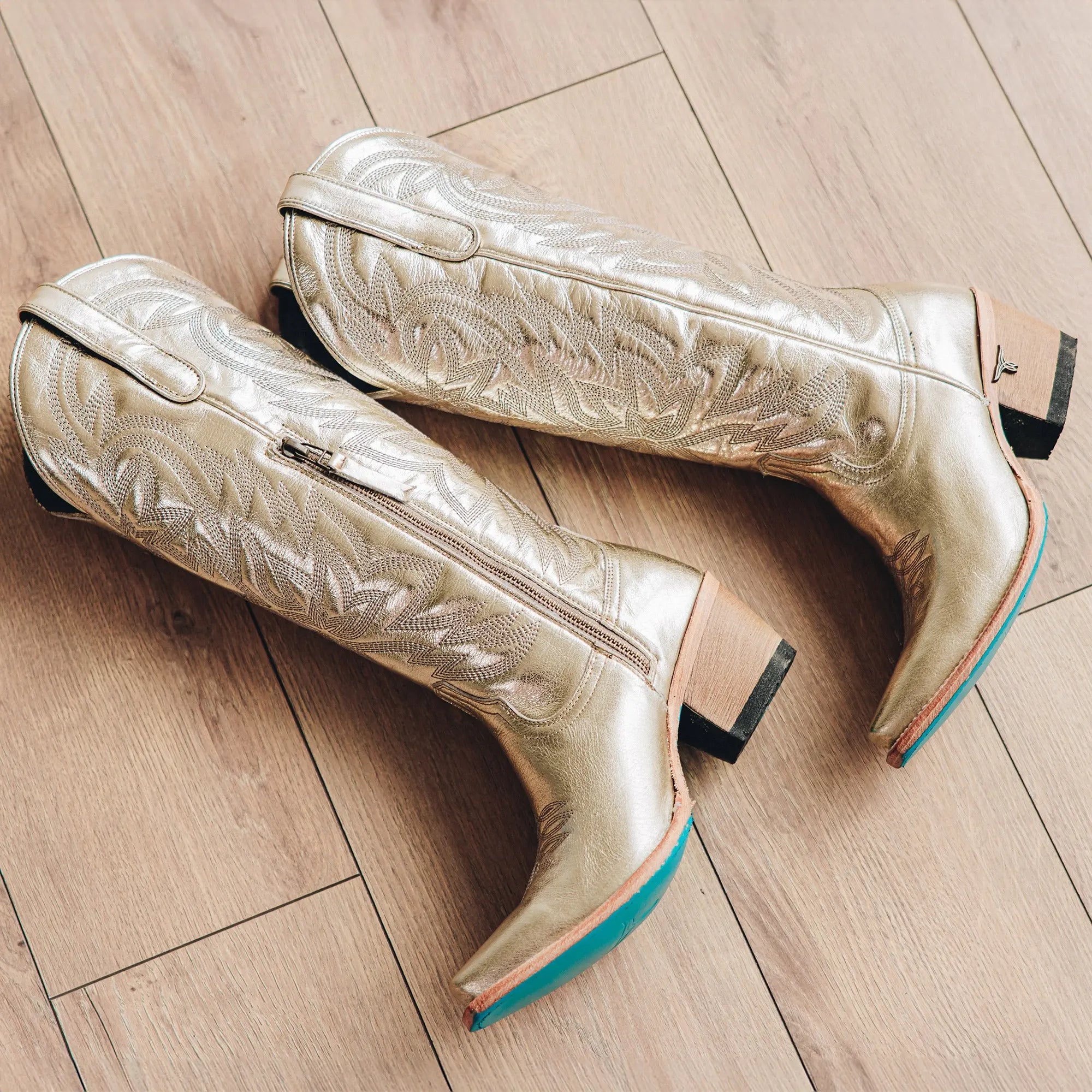 Smokeshow Boot - Champagne Metallic Ladies Boot Western Fashion by Lane