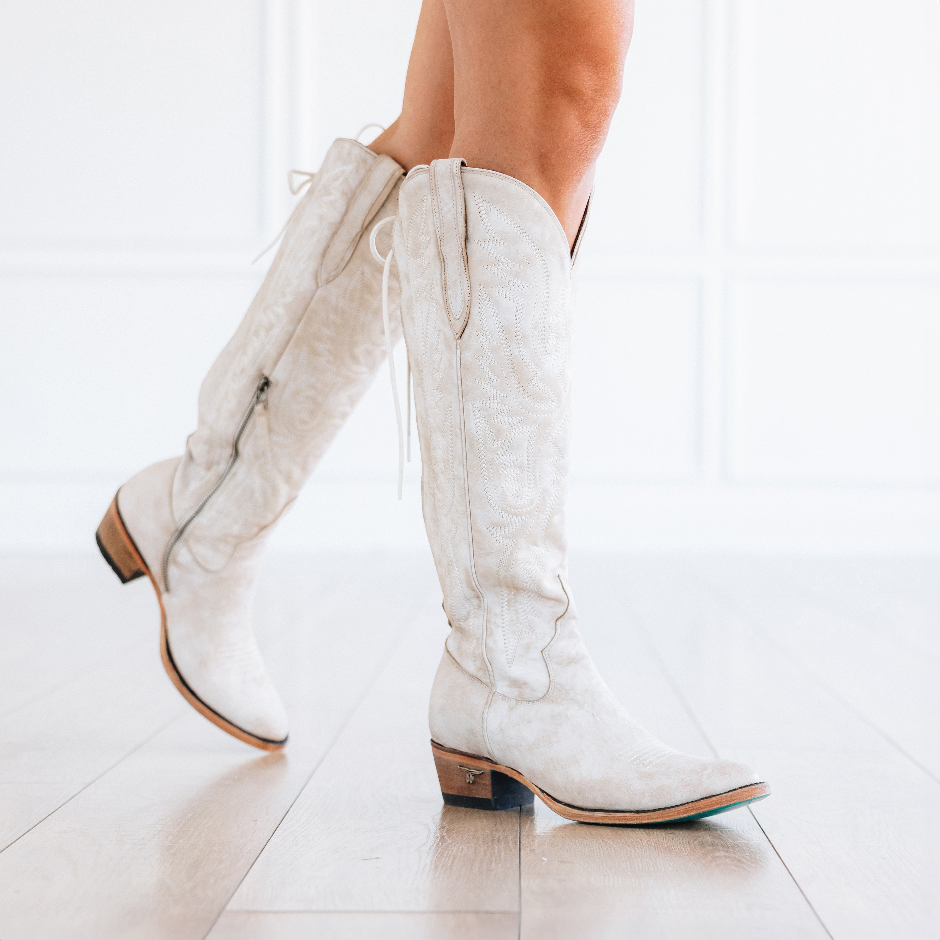 Monica Knee High Corset - Ceramic Crackle Ladies Boot Western Fashion by Lane