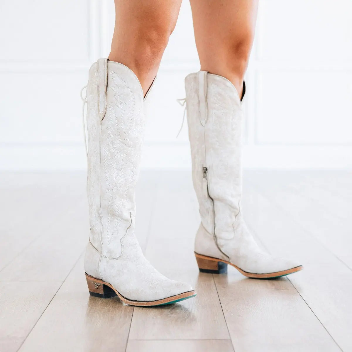 Monica Knee High Corset - Ceramic Crackle Ladies Boot Western Fashion by Lane