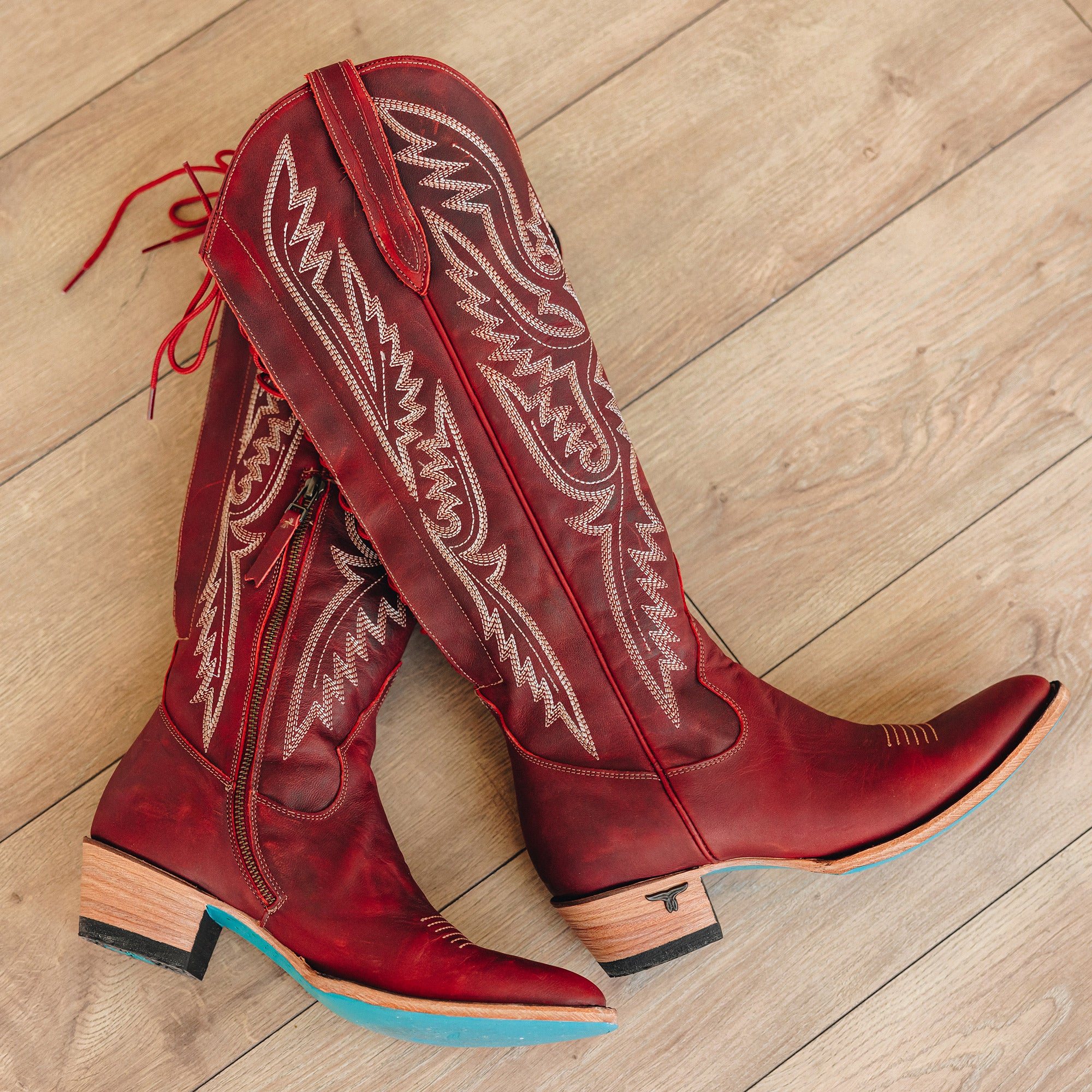 Monica Knee High Corset - Smoldering Ruby Ladies Boot Western Fashion by Lane