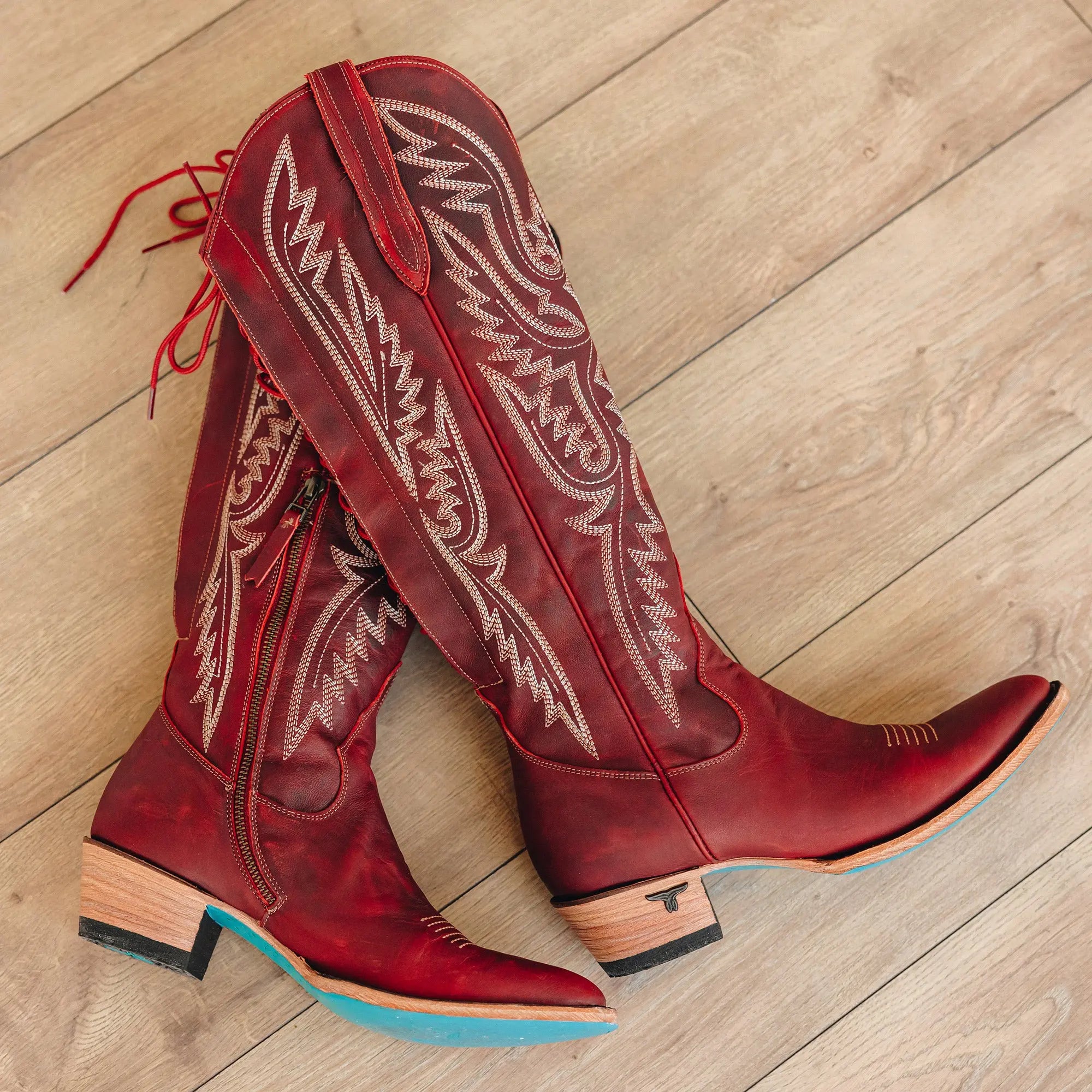Monica Knee High Corset - Smoldering Ruby Ladies Boot Western Fashion by Lane