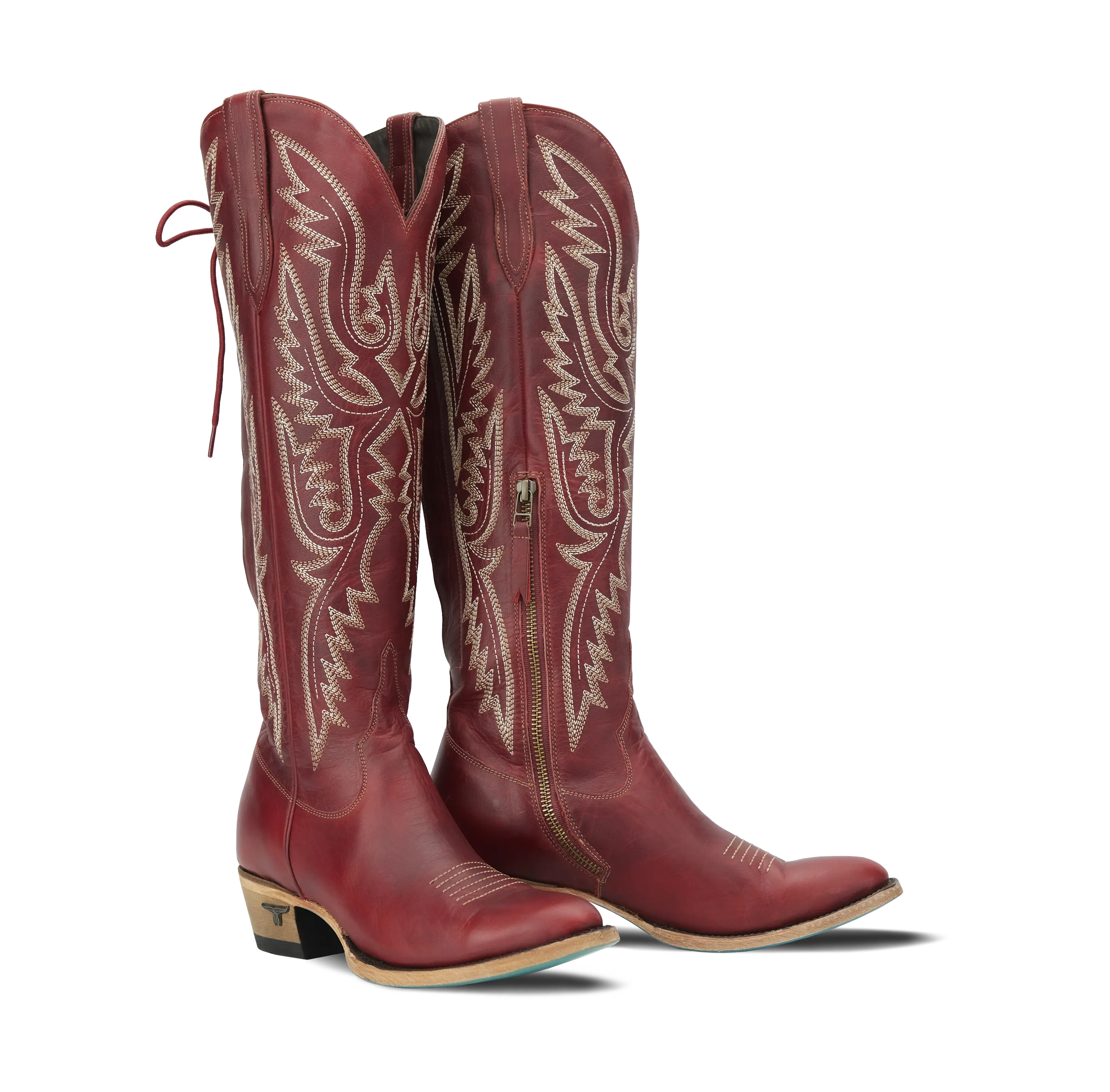 Monica Knee High Corset - Smoldering Ruby Ladies Boot Smoldering Ruby Western Fashion by Lane