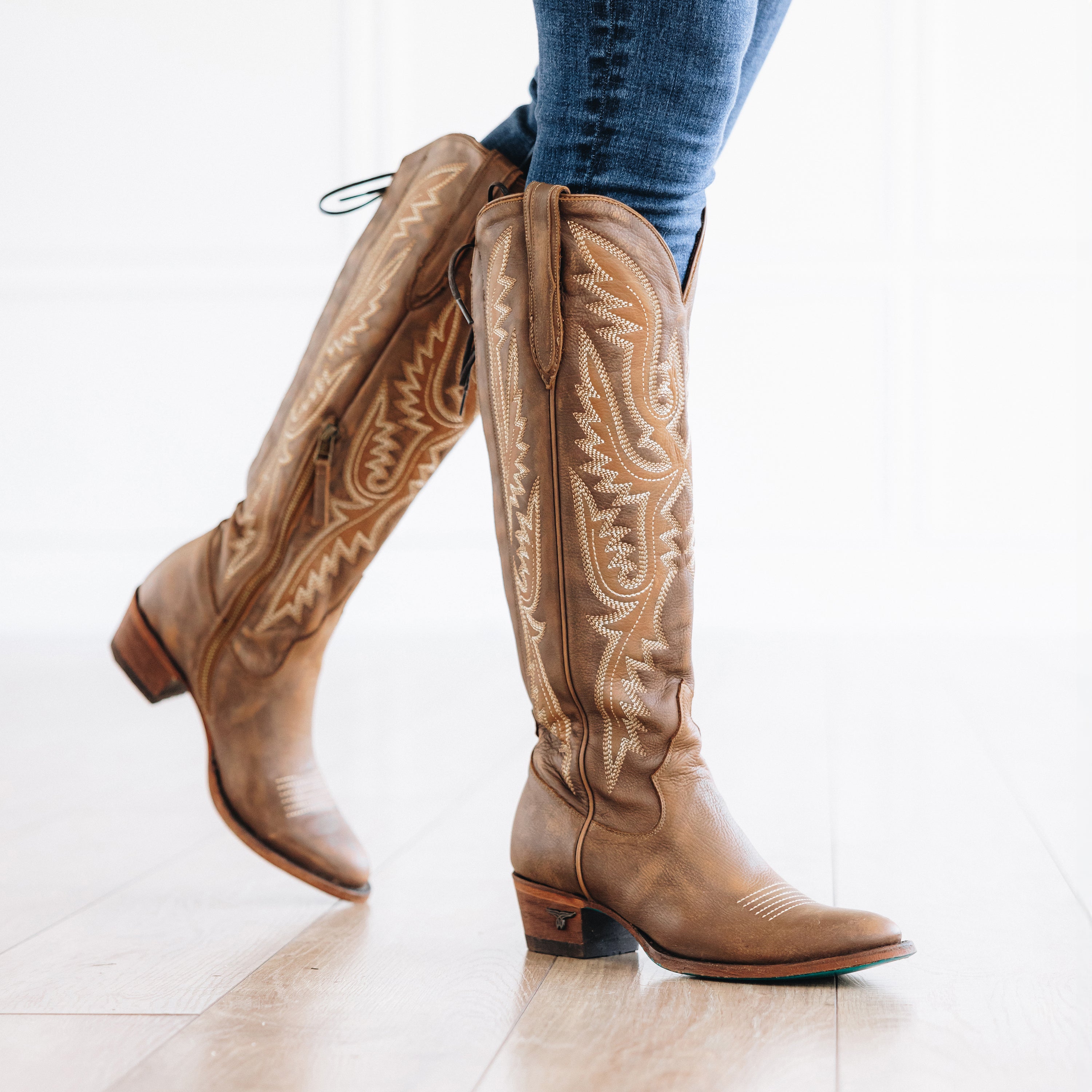 Monica Knee High Corset - Oiled Saddle**FINAL SALE** Ladies Boot Western Fashion by Lane
