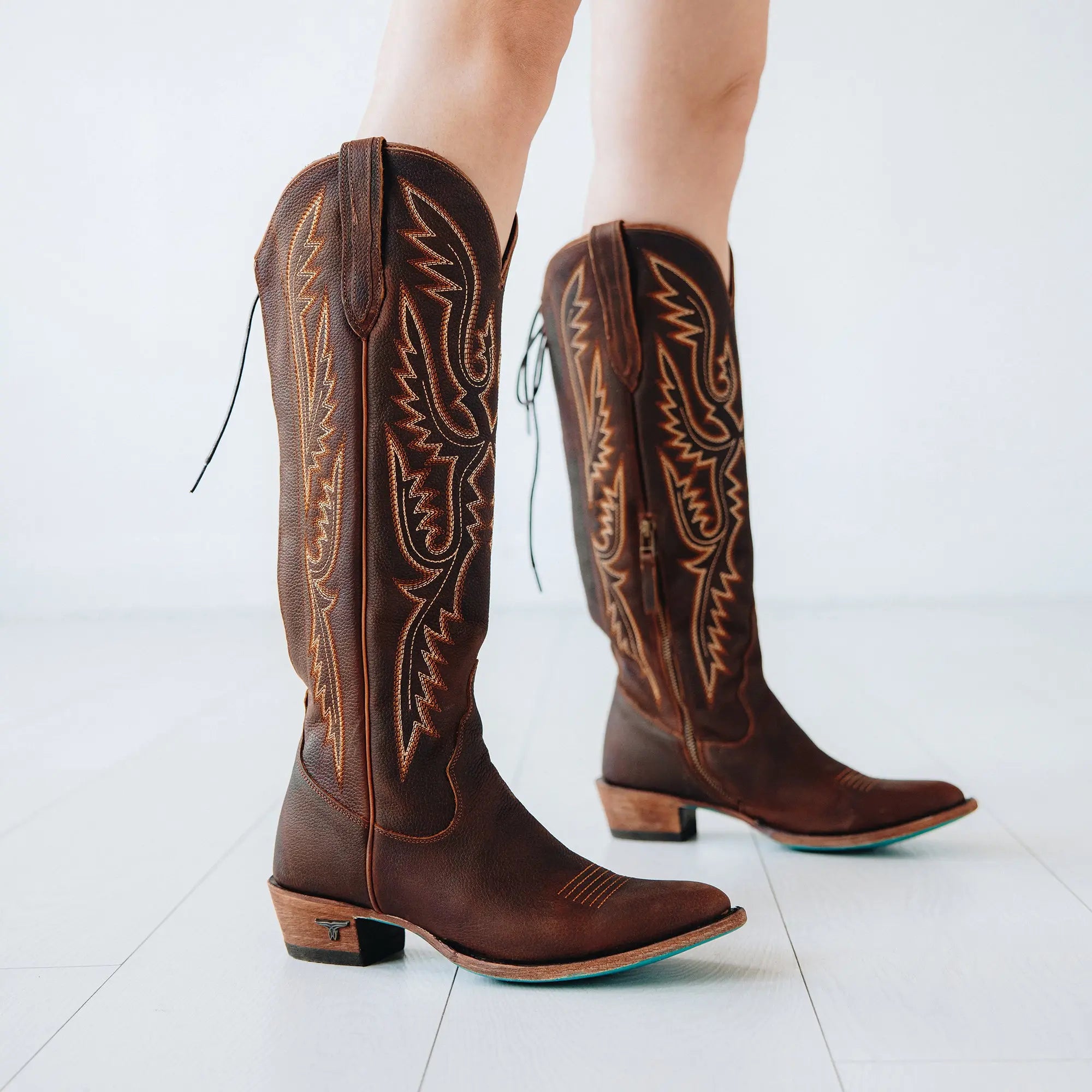 Monica Knee High Corset - Cognac **Final Sale** Ladies Boot Western Fashion by Lane