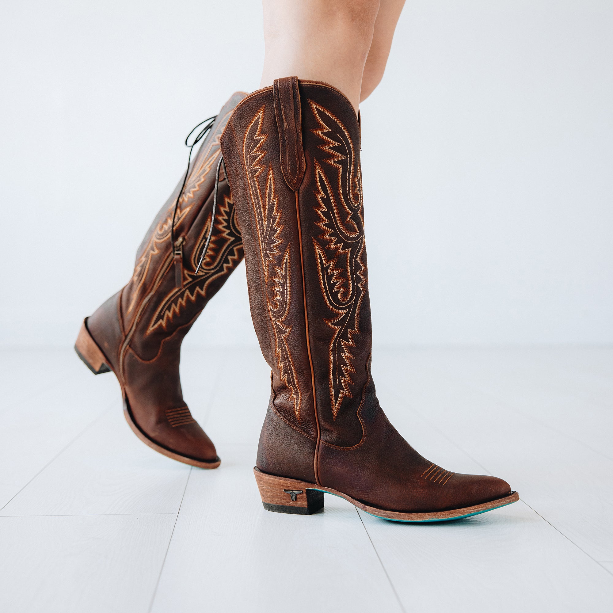 Monica Knee High Corset - Cognac Ladies Boot Western Fashion by Lane