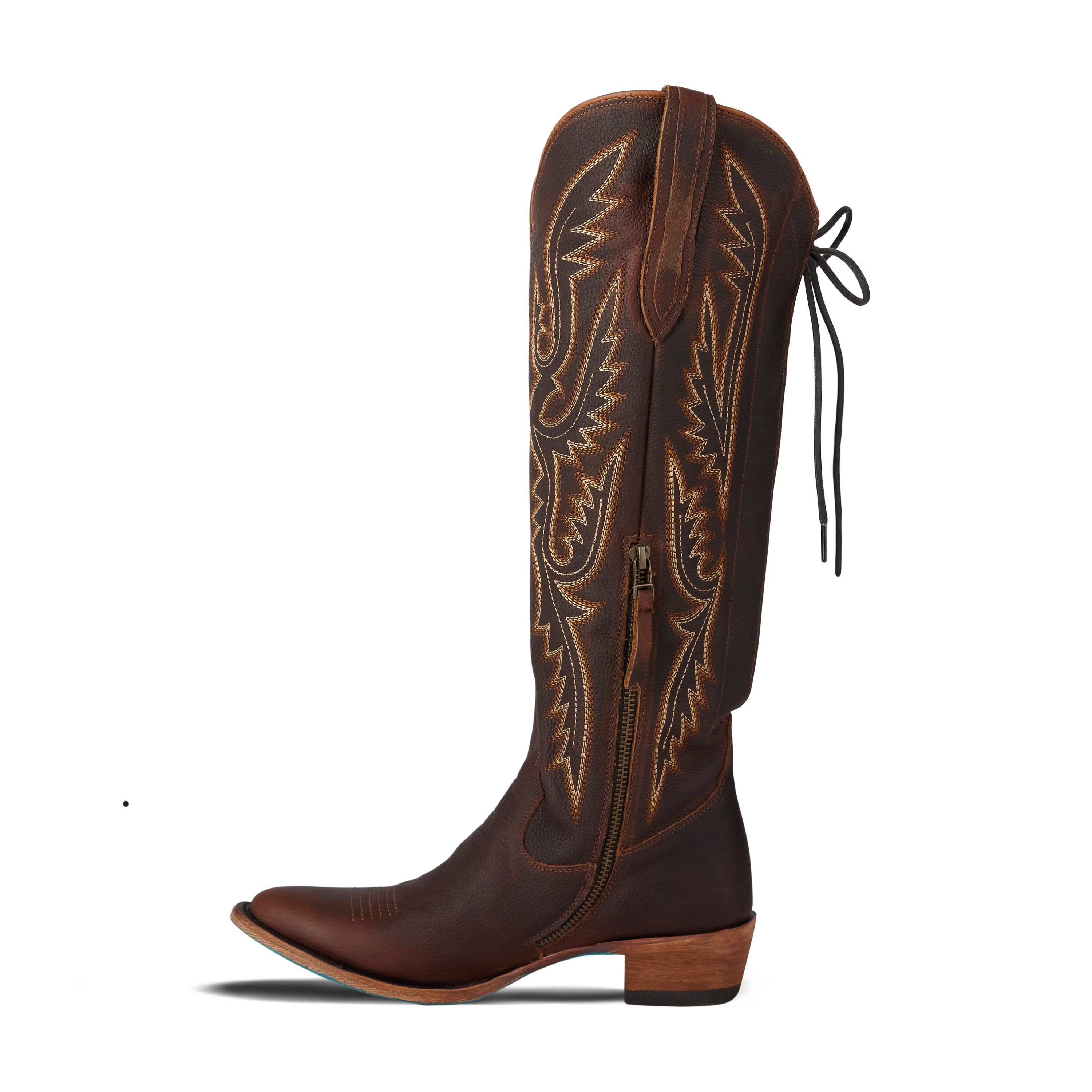 Monica Knee High Corset - Cognac Ladies Boot Western Fashion by Lane
