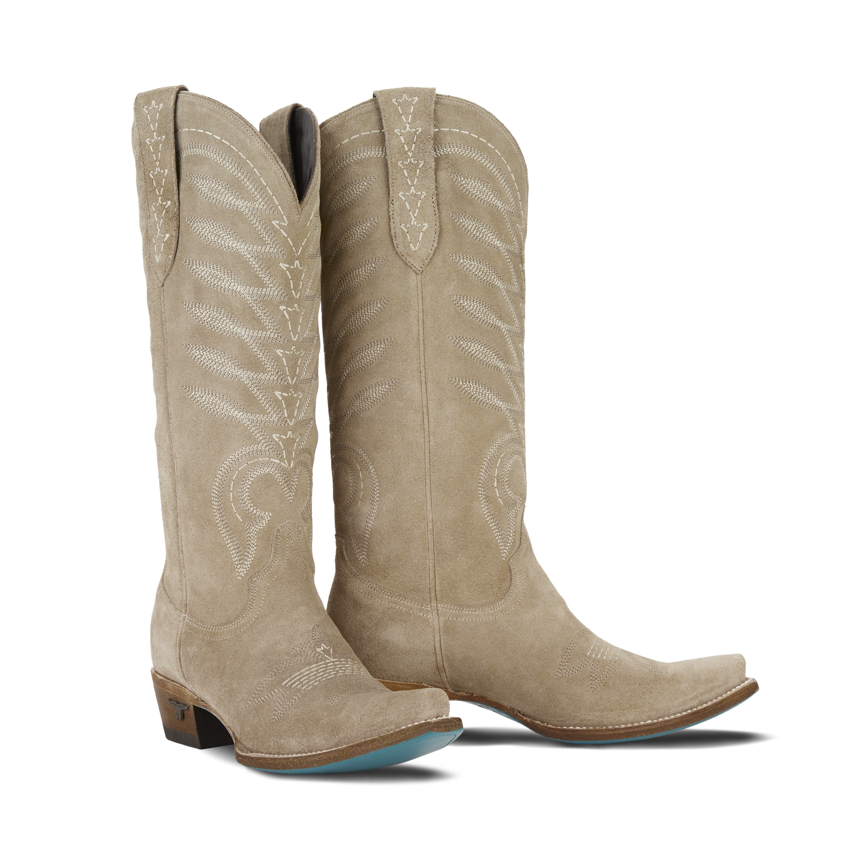 Squash Blossom Boot - Latte Suede Ladies Boot Latte Suede Western Fashion by Lane