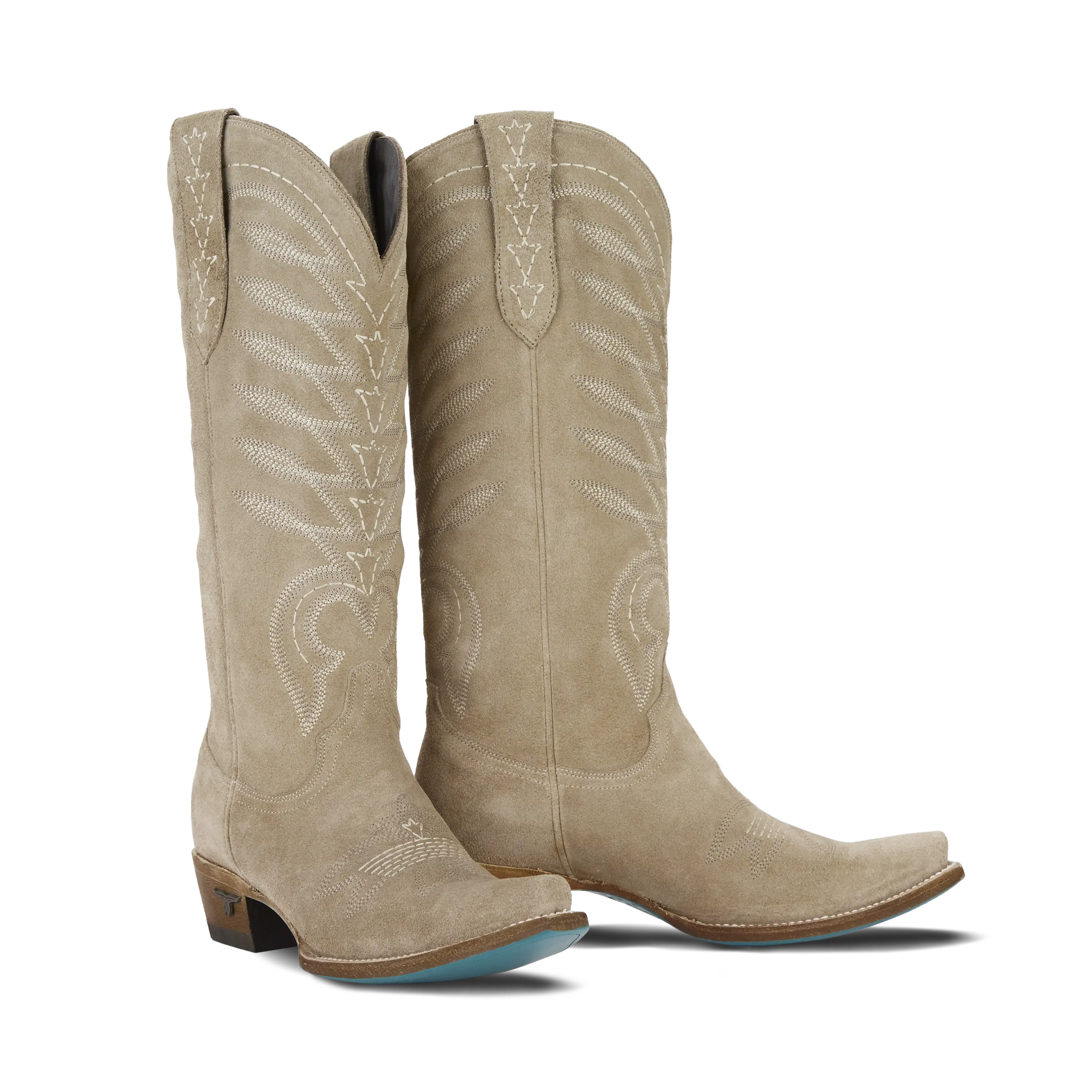 Squash Blossom Boot - Latte Suede Ladies Boot Latte Suede Western Fashion by Lane