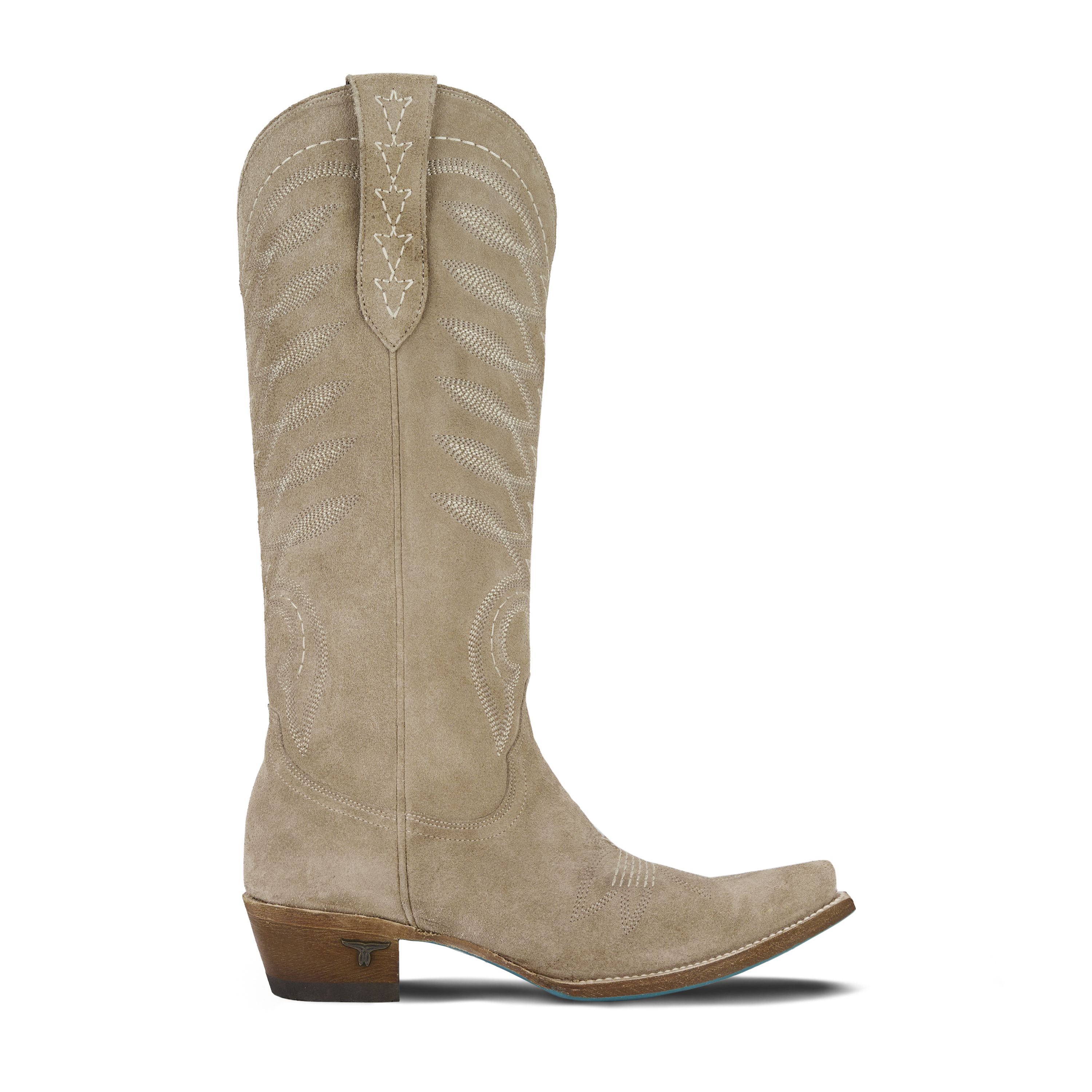 Squash Blossom Boot - Latte Suede Ladies Boot Western Fashion by Lane