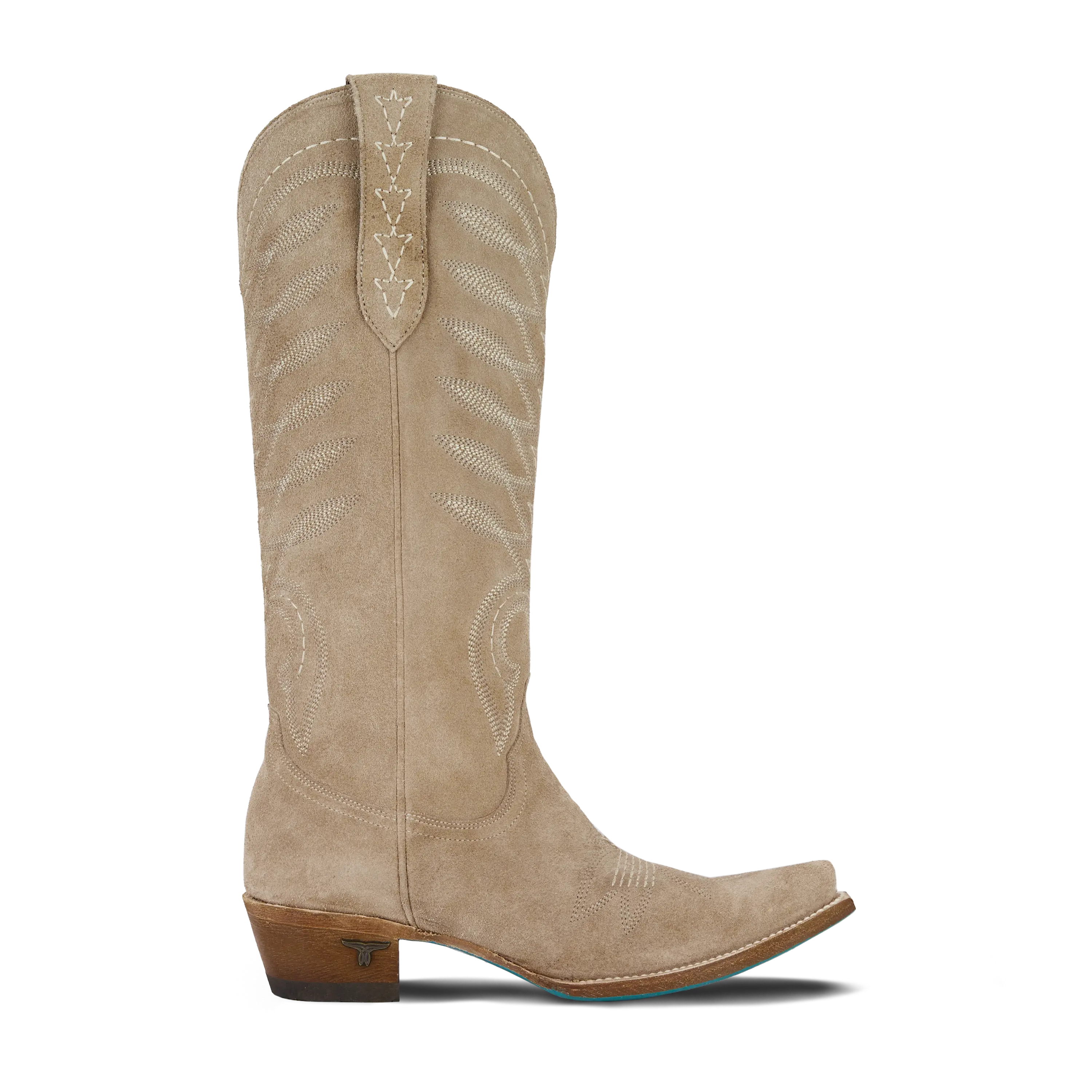 Squash Blossom Boot - Latte Suede Ladies Boot Western Fashion by Lane