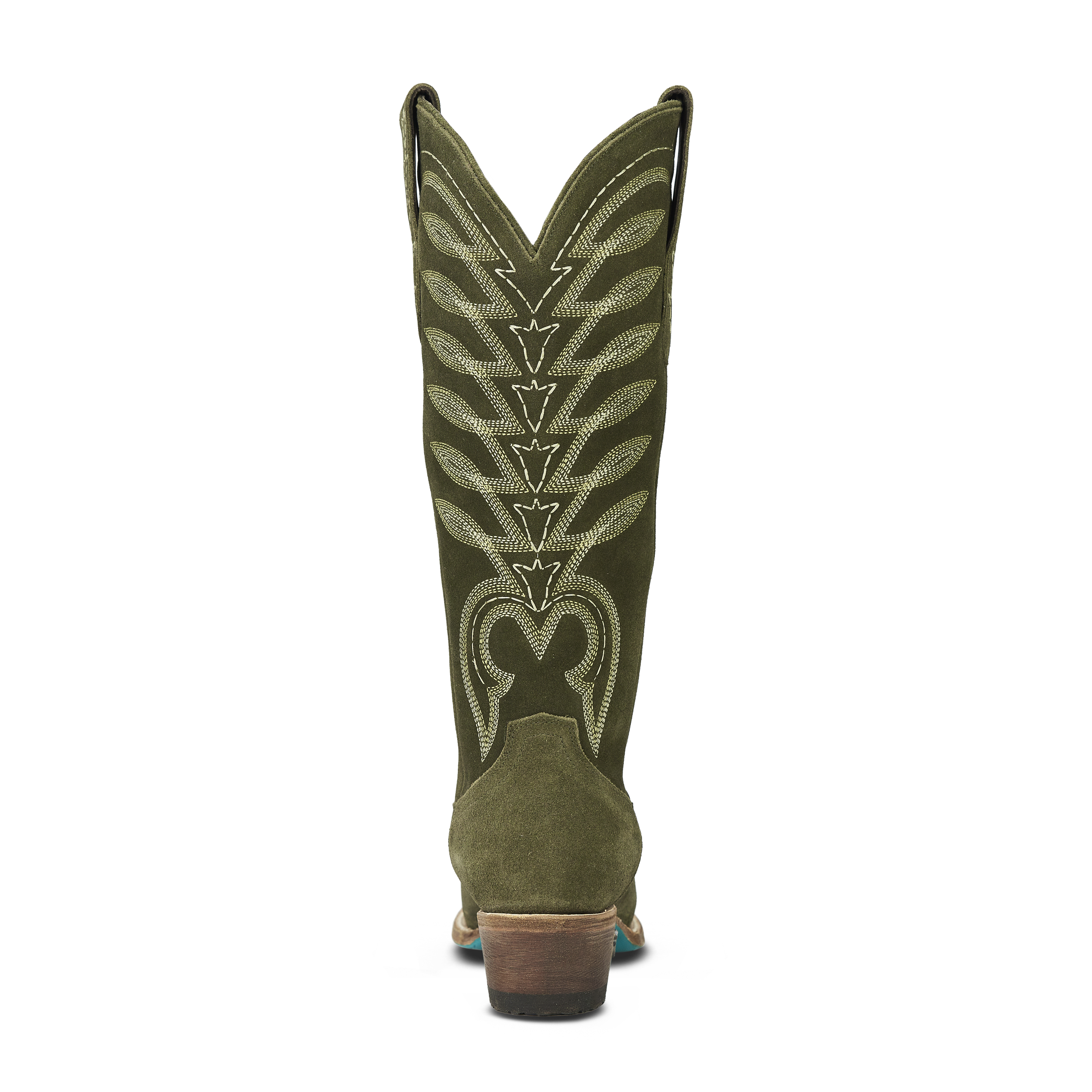 Squash Blossom Boot - Olive Suede Ladies Boot Western Fashion by Lane
