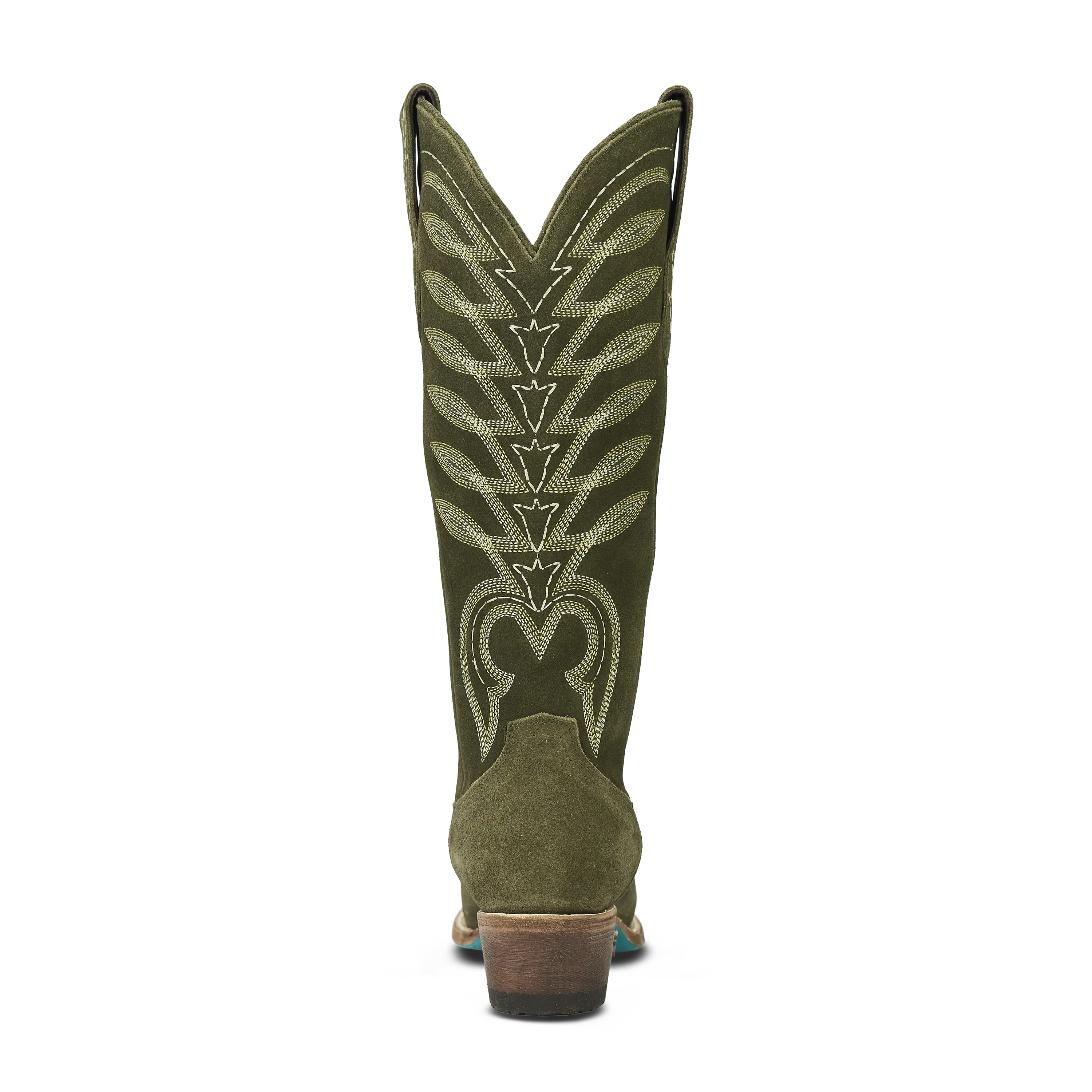 Squash Blossom Boot - Olive Suede Ladies Boot Western Fashion by Lane