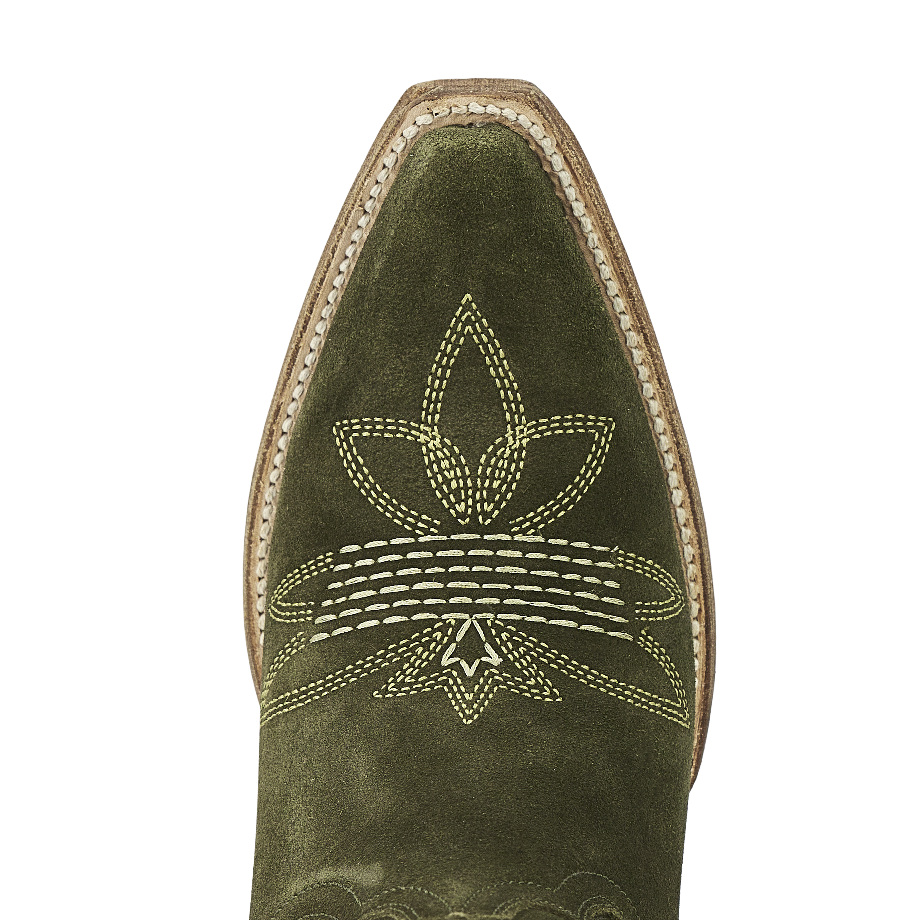 Squash Blossom Boot - Olive Suede Ladies Boot Western Fashion by Lane