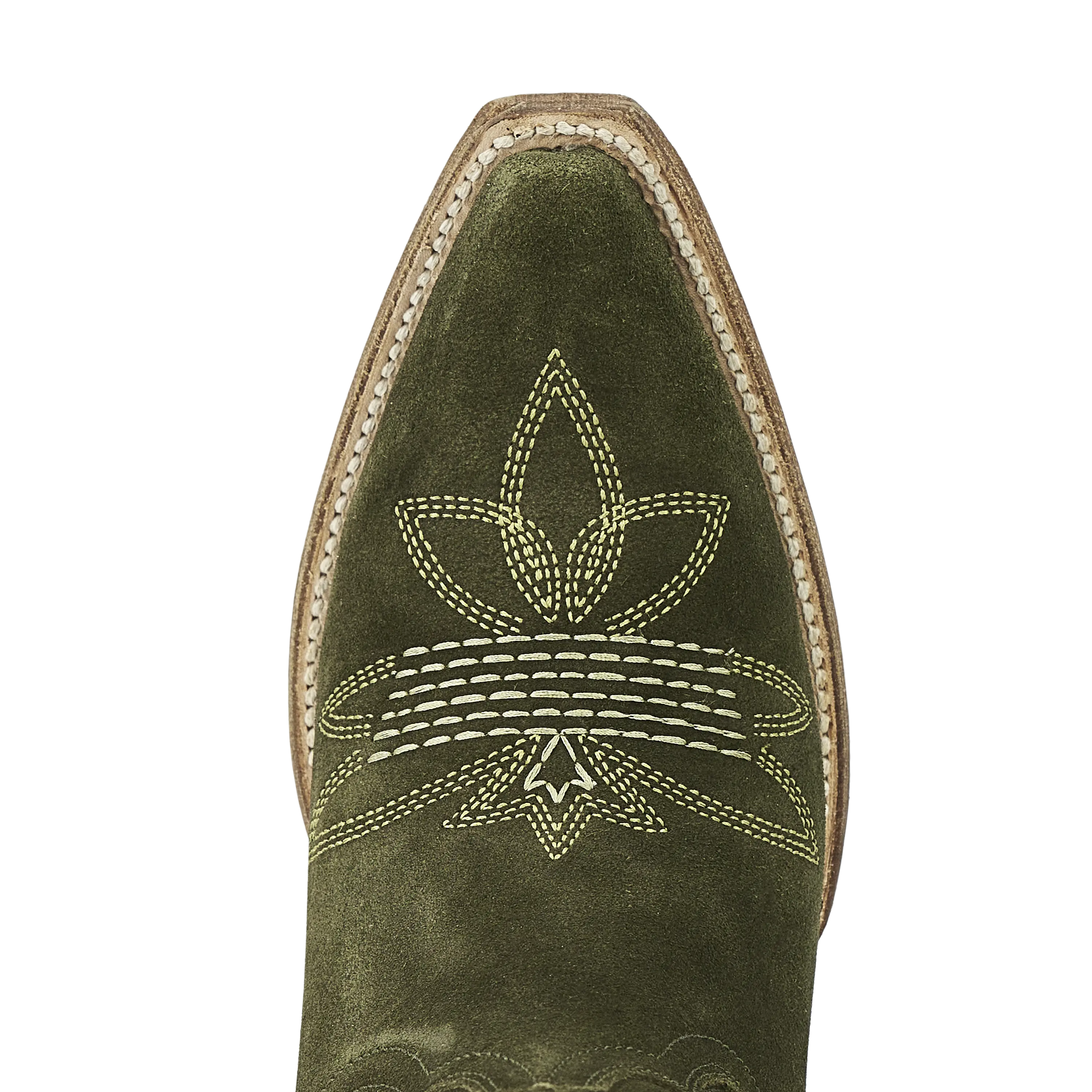 Squash Blossom Boot - Olive Suede Ladies Boot Western Fashion by Lane