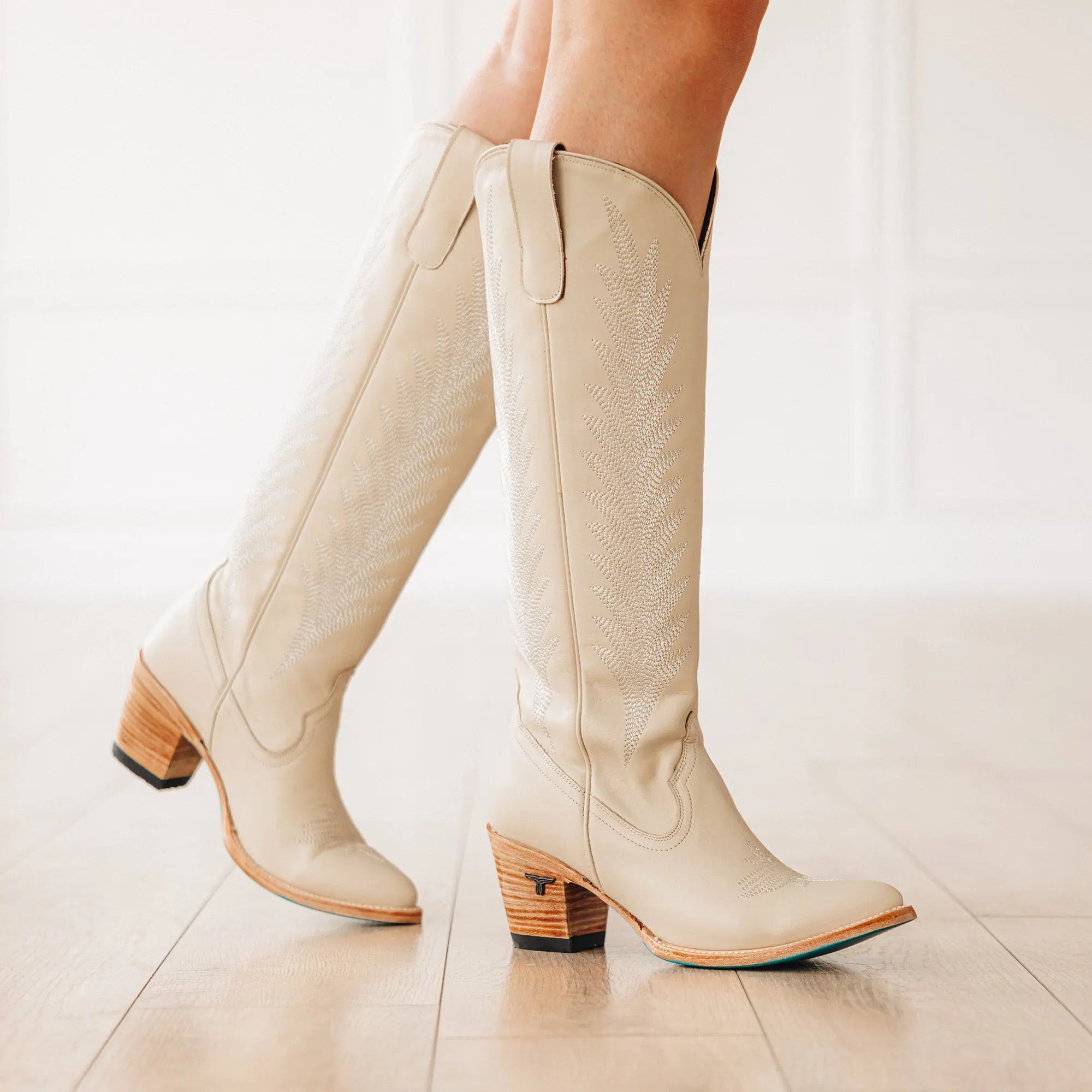 Jentry Knee High Boot - Pale Ivory Ladies Boot Western Fashion by Lane