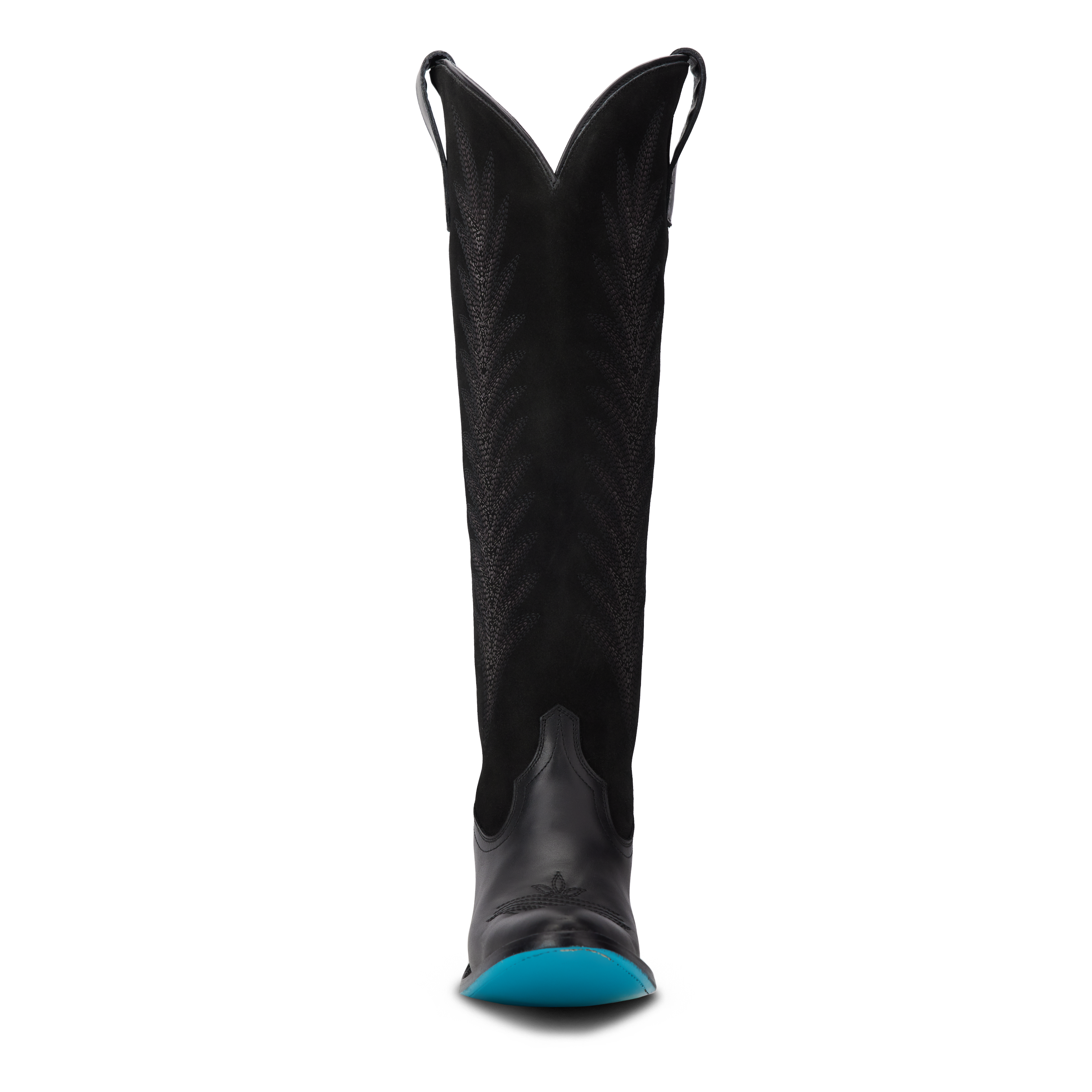Jentry Knee High Boot - Jet Black & Soft Black Suede Ladies Boot Western Fashion by Lane