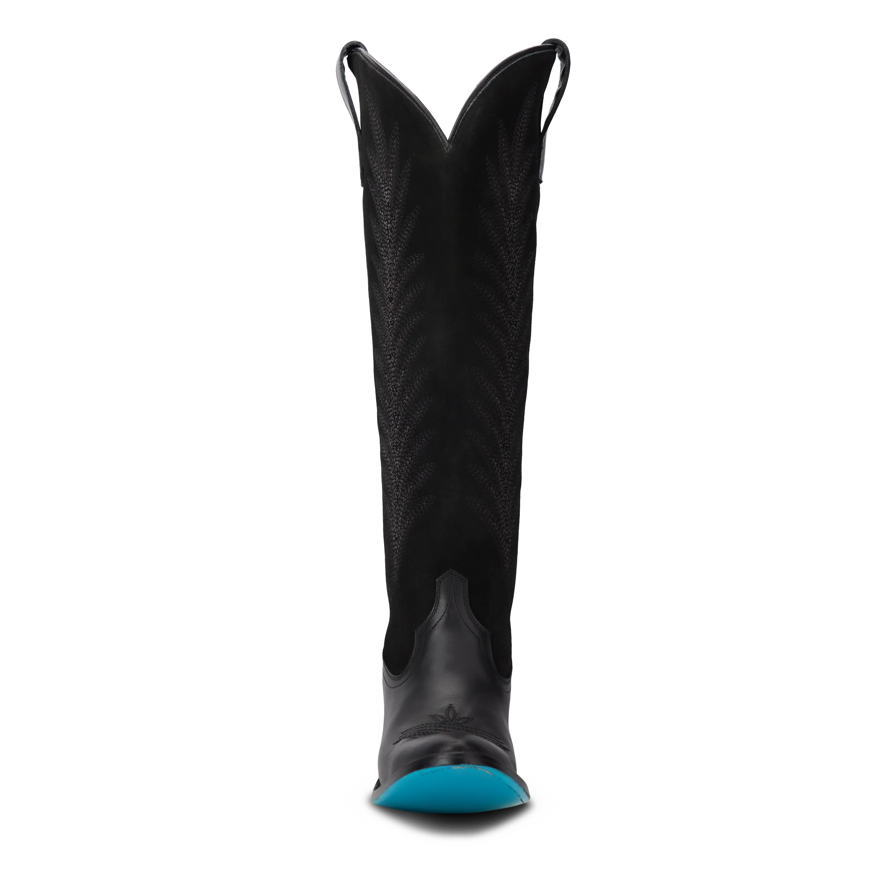 Jentry Knee High Boot - Jet Black & Soft Black Suede Ladies Boot Western Fashion by Lane