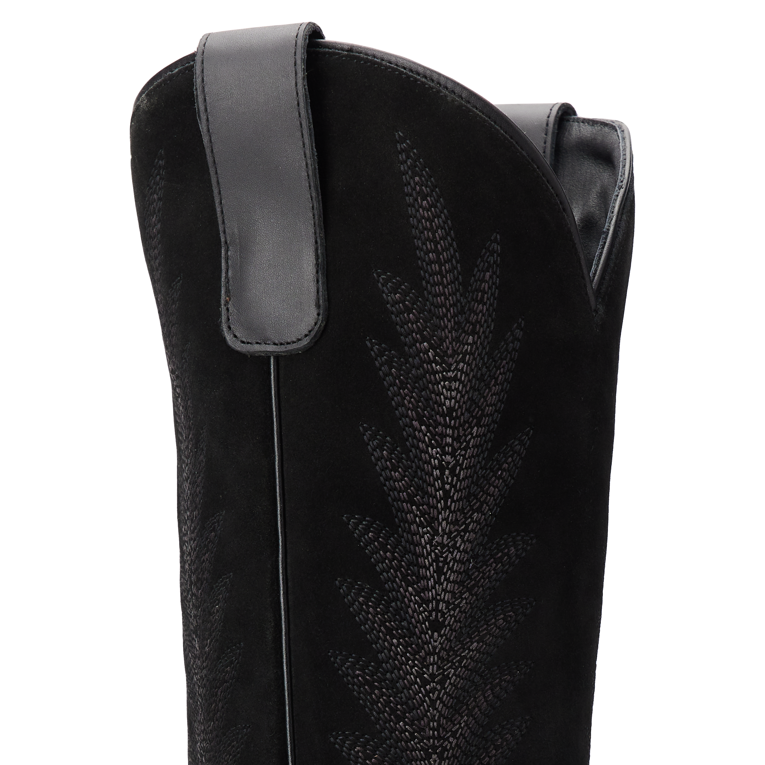 Jentry Knee High Boot - Jet Black & Soft Black Suede Ladies Boot Western Fashion by Lane