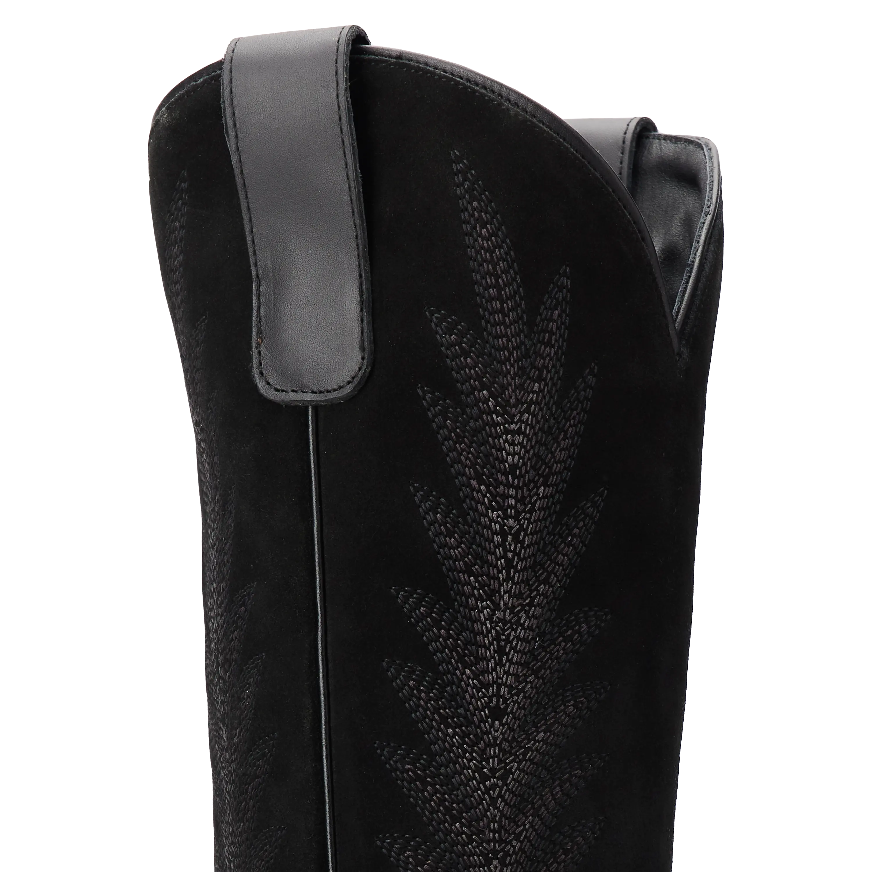 Jentry Knee High Boot - Jet Black & Soft Black Suede Ladies Boot Western Fashion by Lane