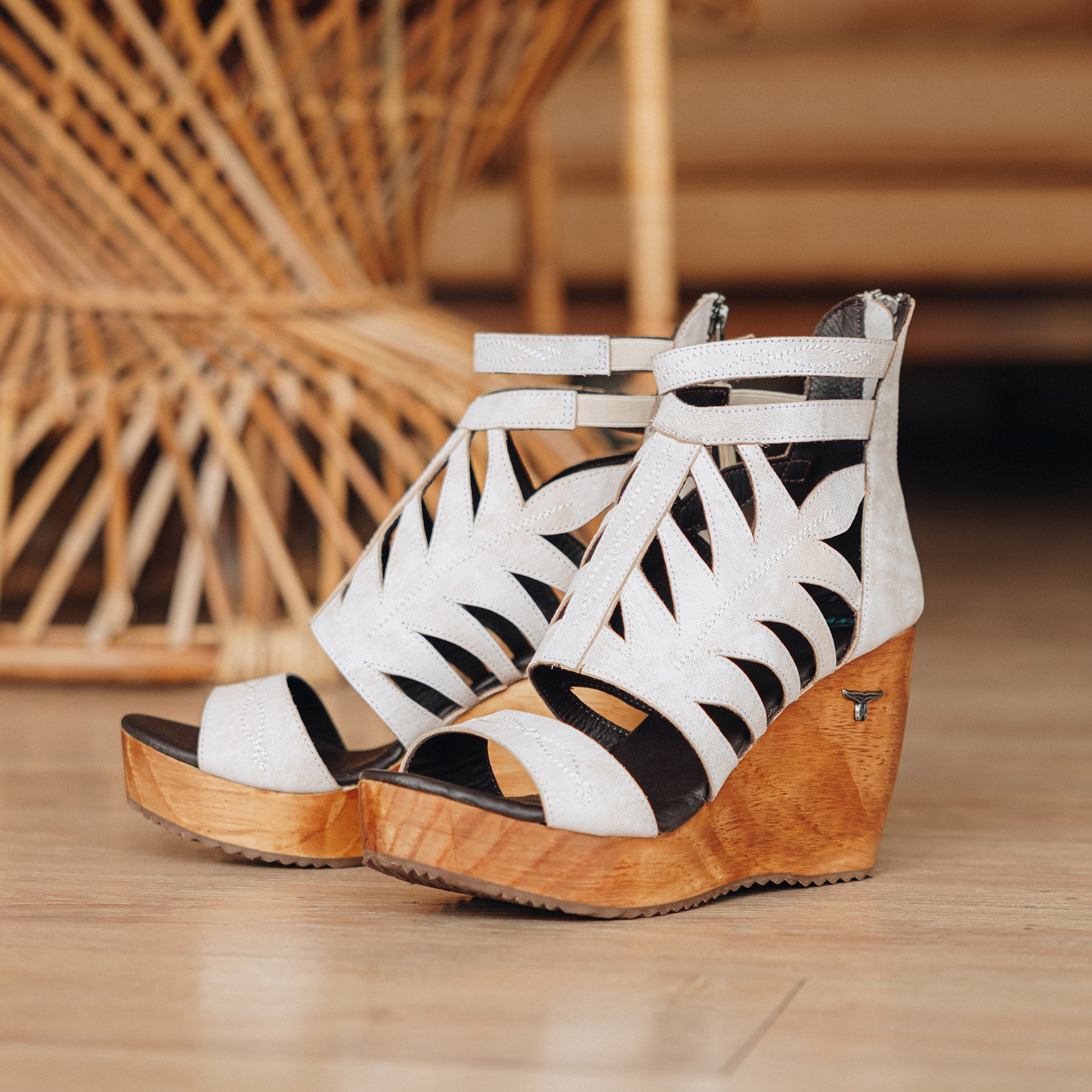 Becca Wedge - Ceramic Crackle Wedge Western Fashion by Lane