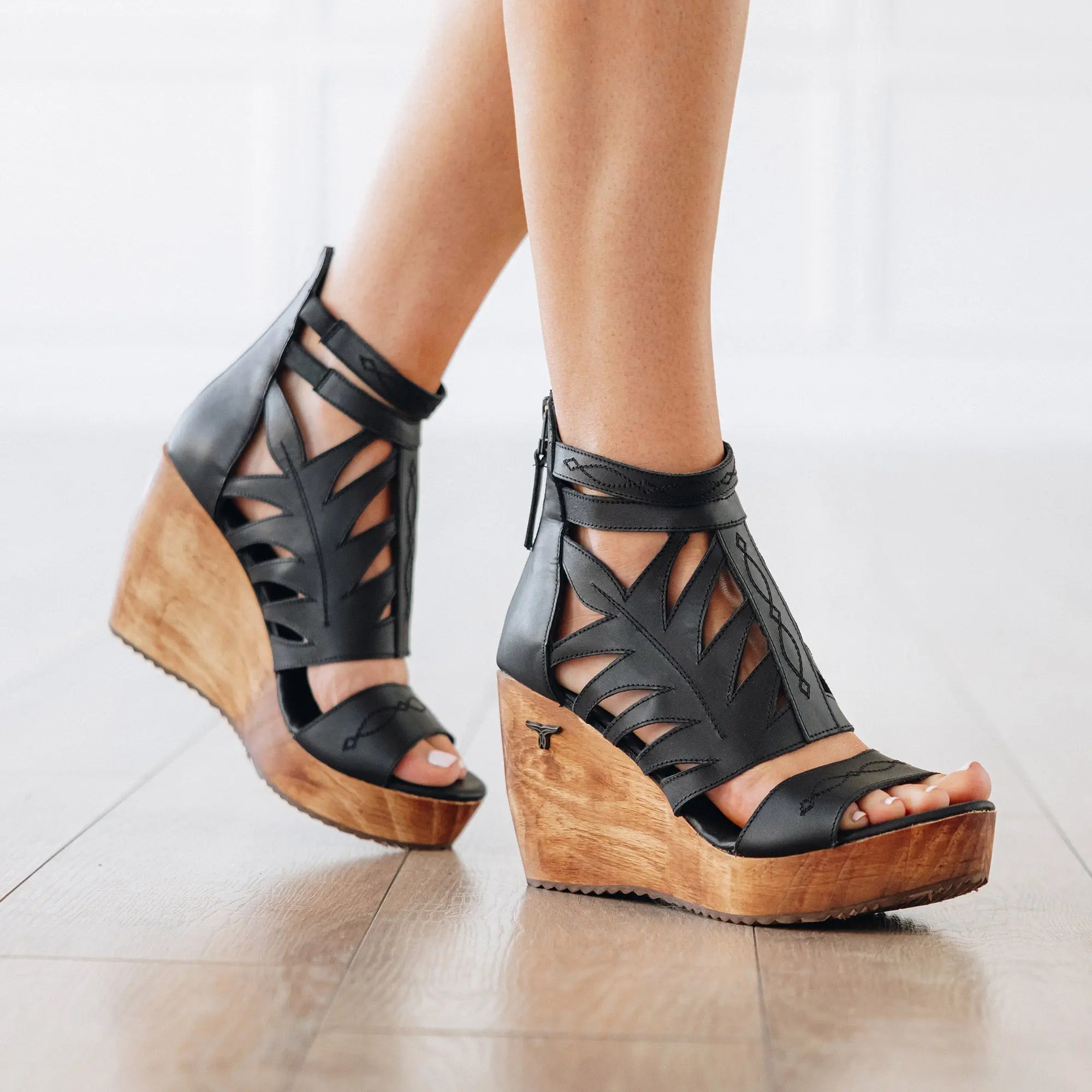 Becca Wedge - Jet Black Wedge Western Fashion by Lane