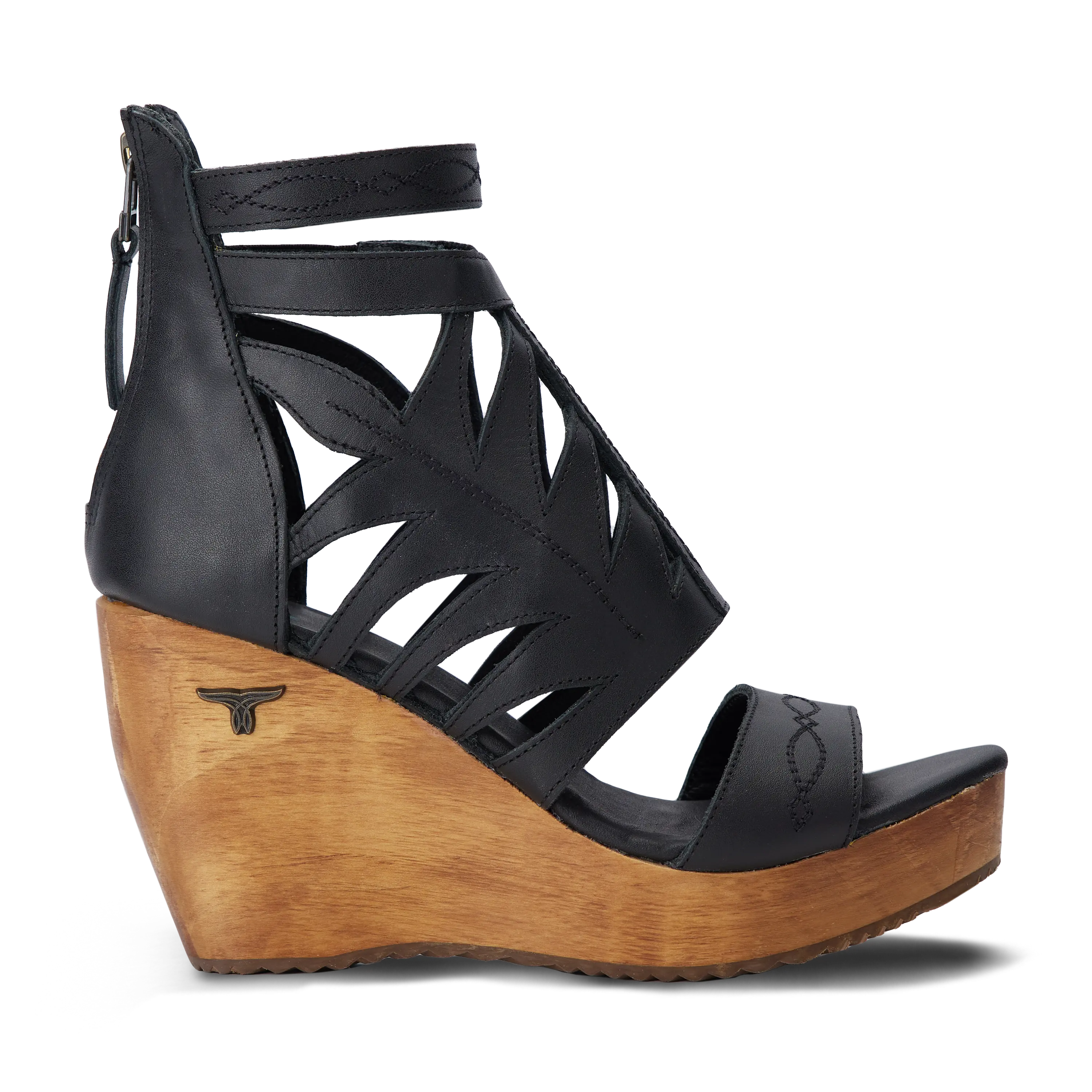 Becca Wedge - Jet Black Wedge Western Fashion by Lane