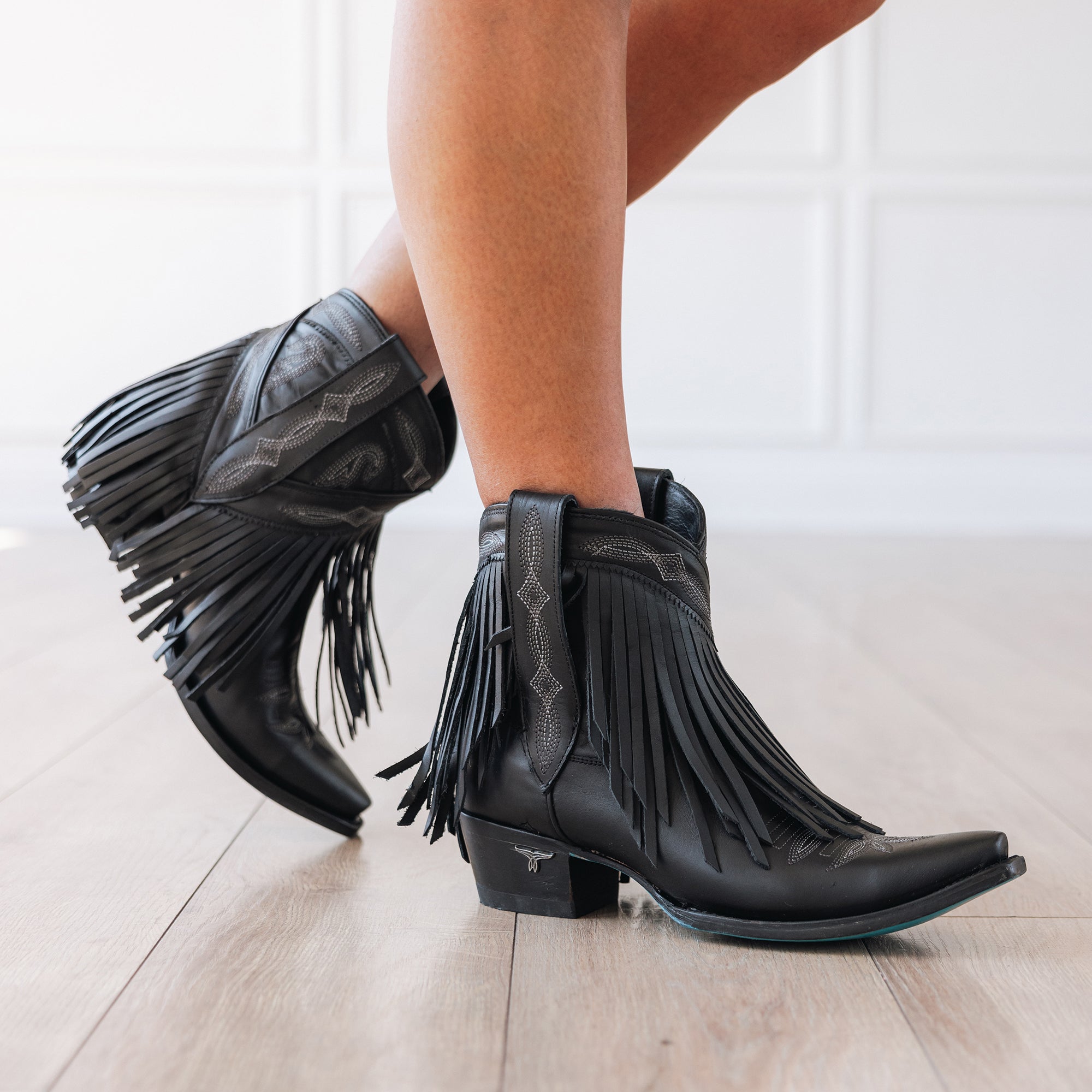 Senita Falls Bootie - Jet Black Ladies Bootie Western Fashion by Lane