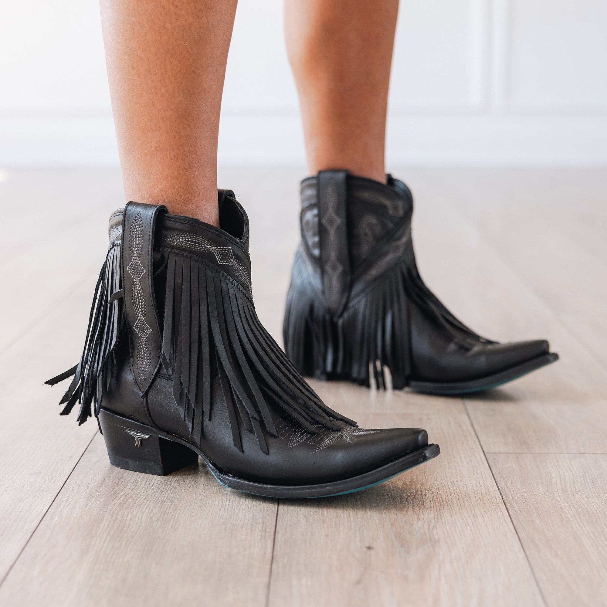 Senita Falls Bootie - Jet Black Ladies Bootie Western Fashion by Lane