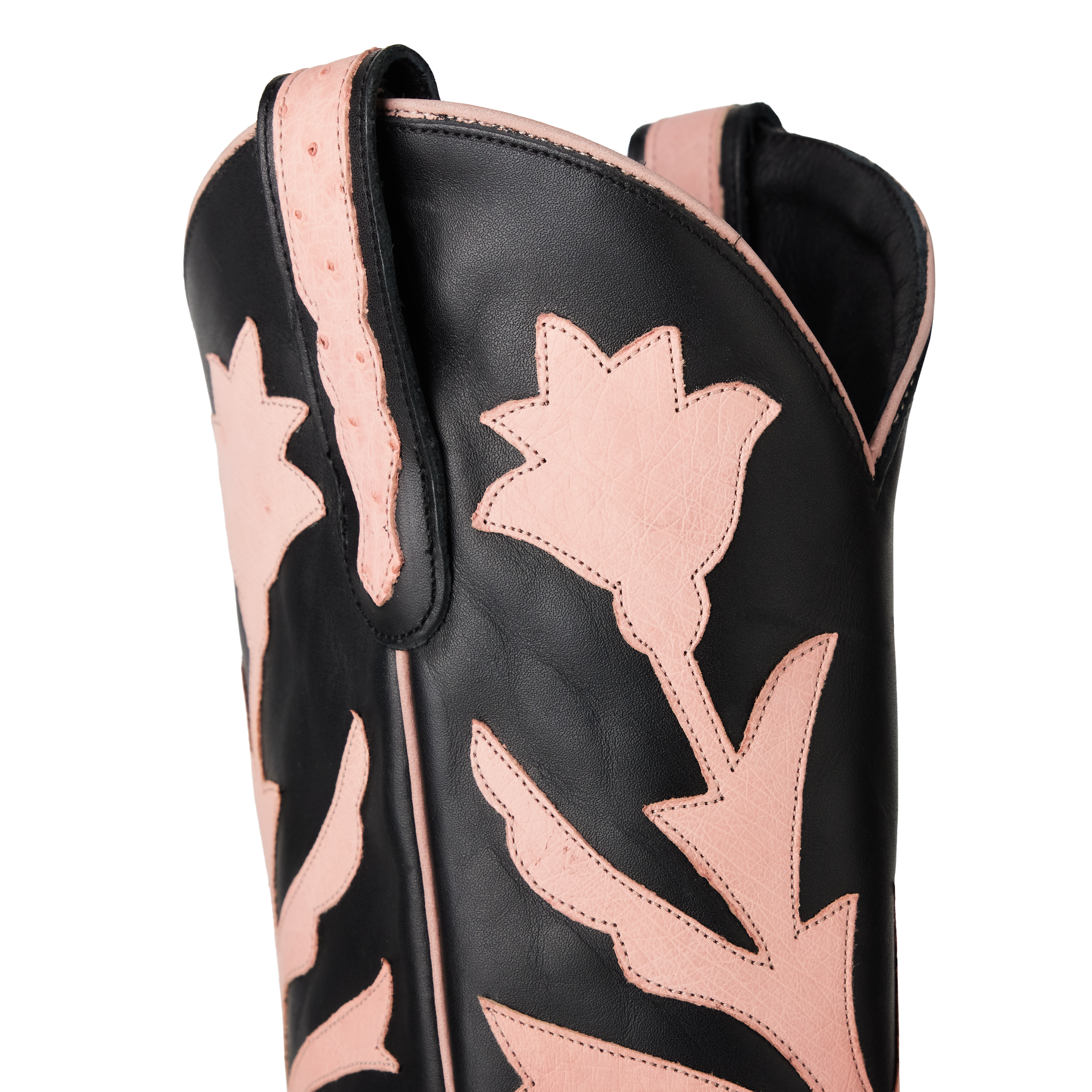Jolene Exotic Boot - Blush Ostrich & Jet Black Ladies Boot Western Fashion by Lane